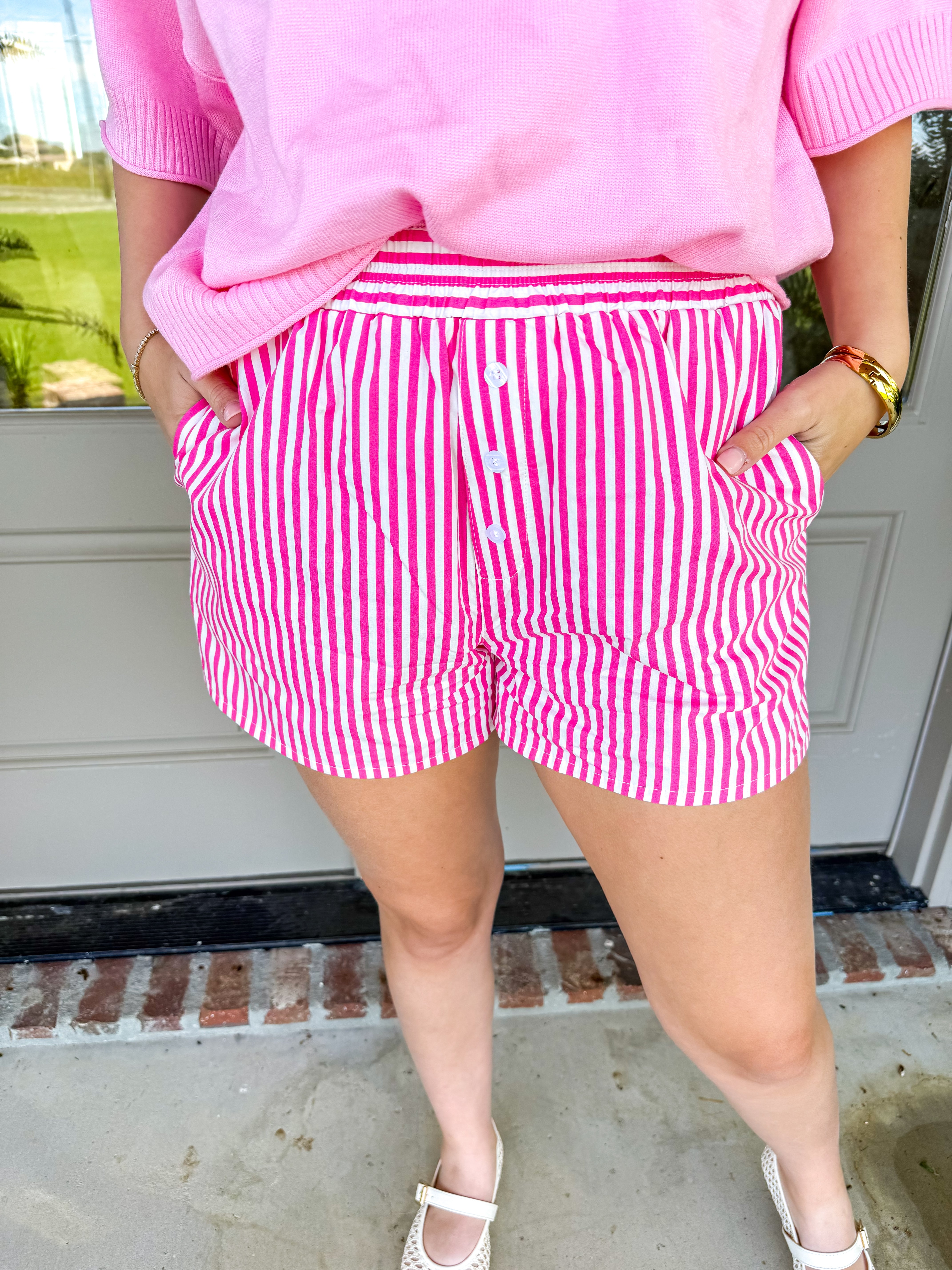 Candy Stripe Boxer Shorts Pink
