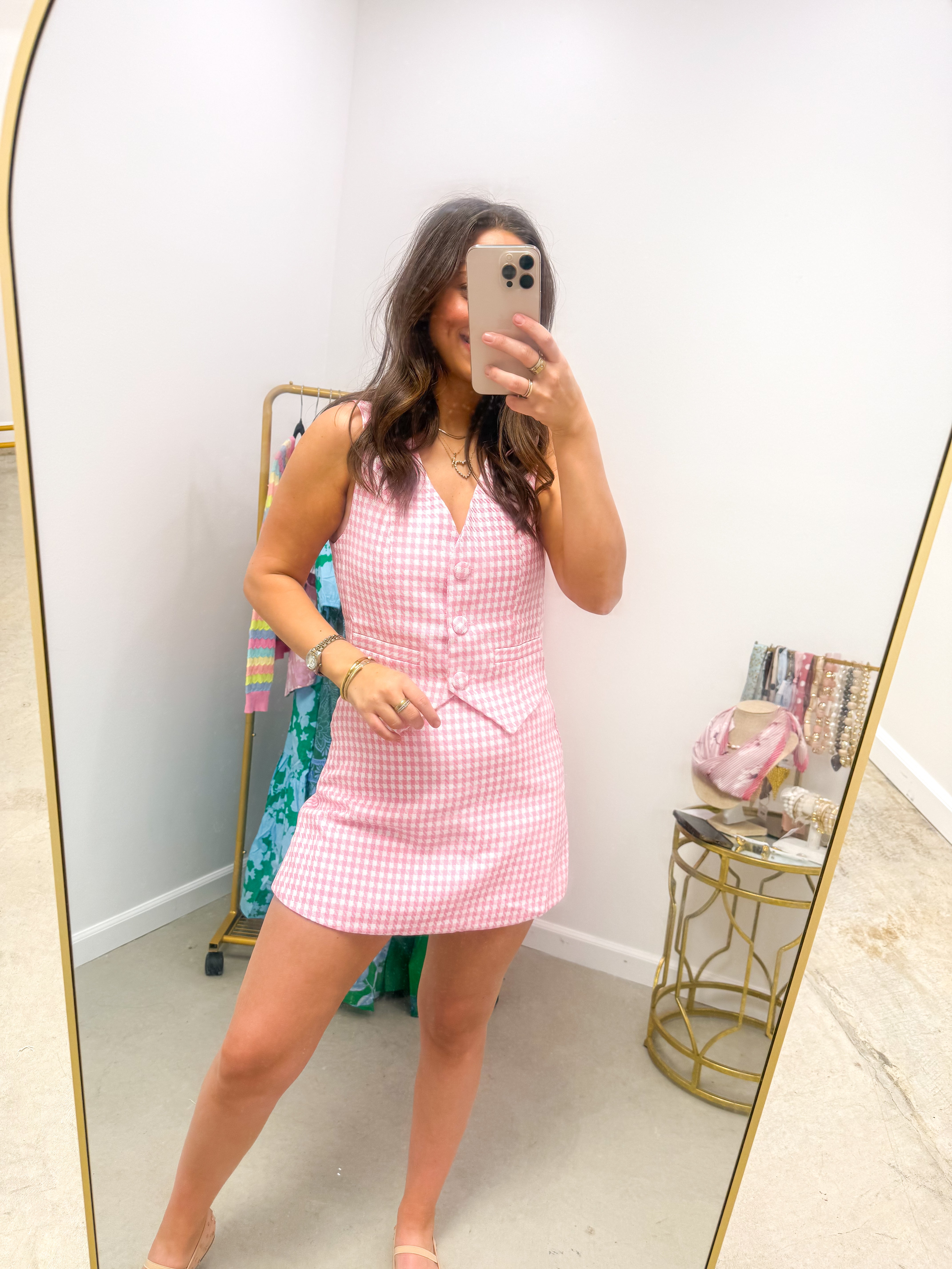 Kassy Checker Chelsea Button Up Vest