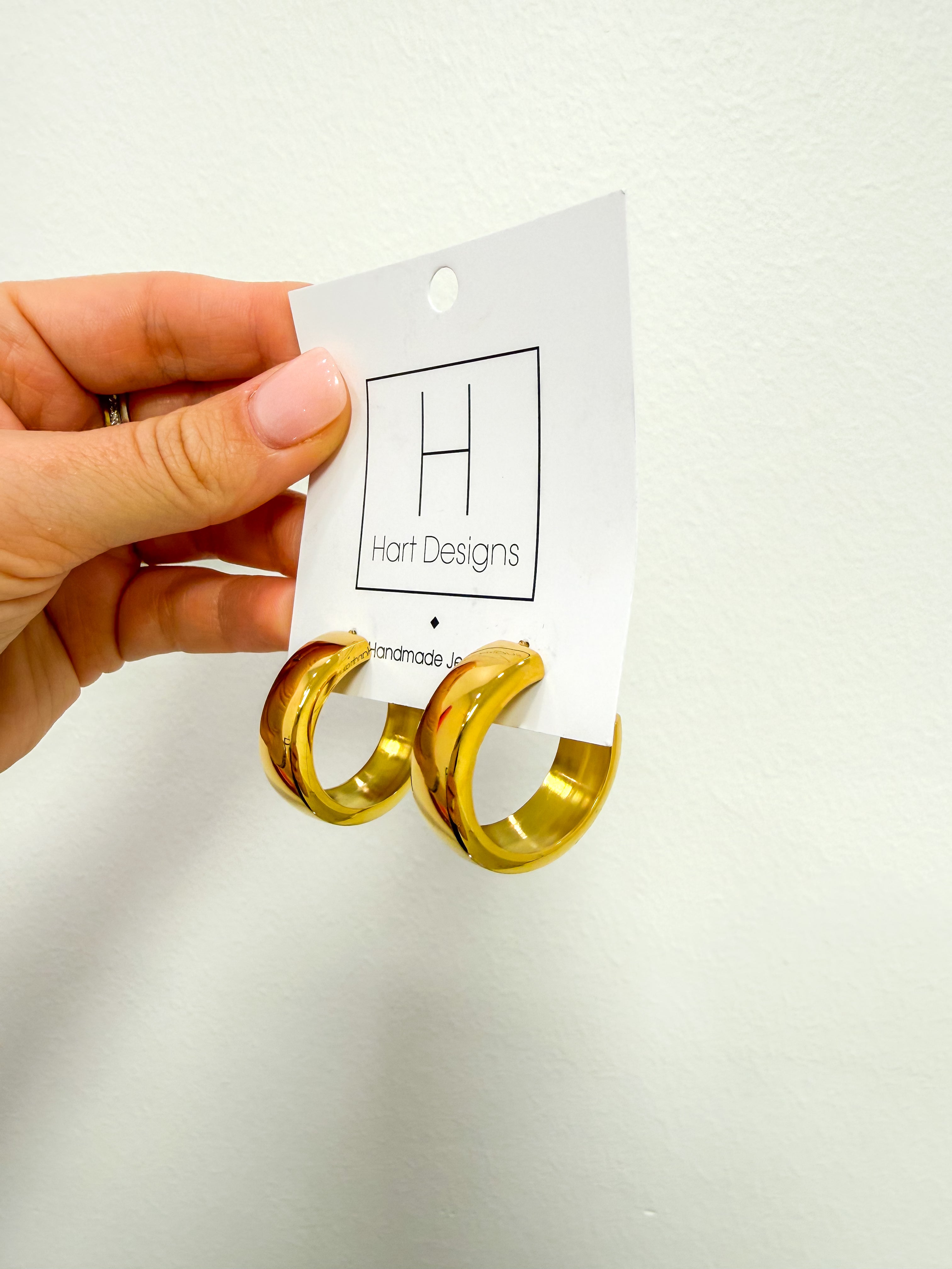 Small Thick Gold Hoops
