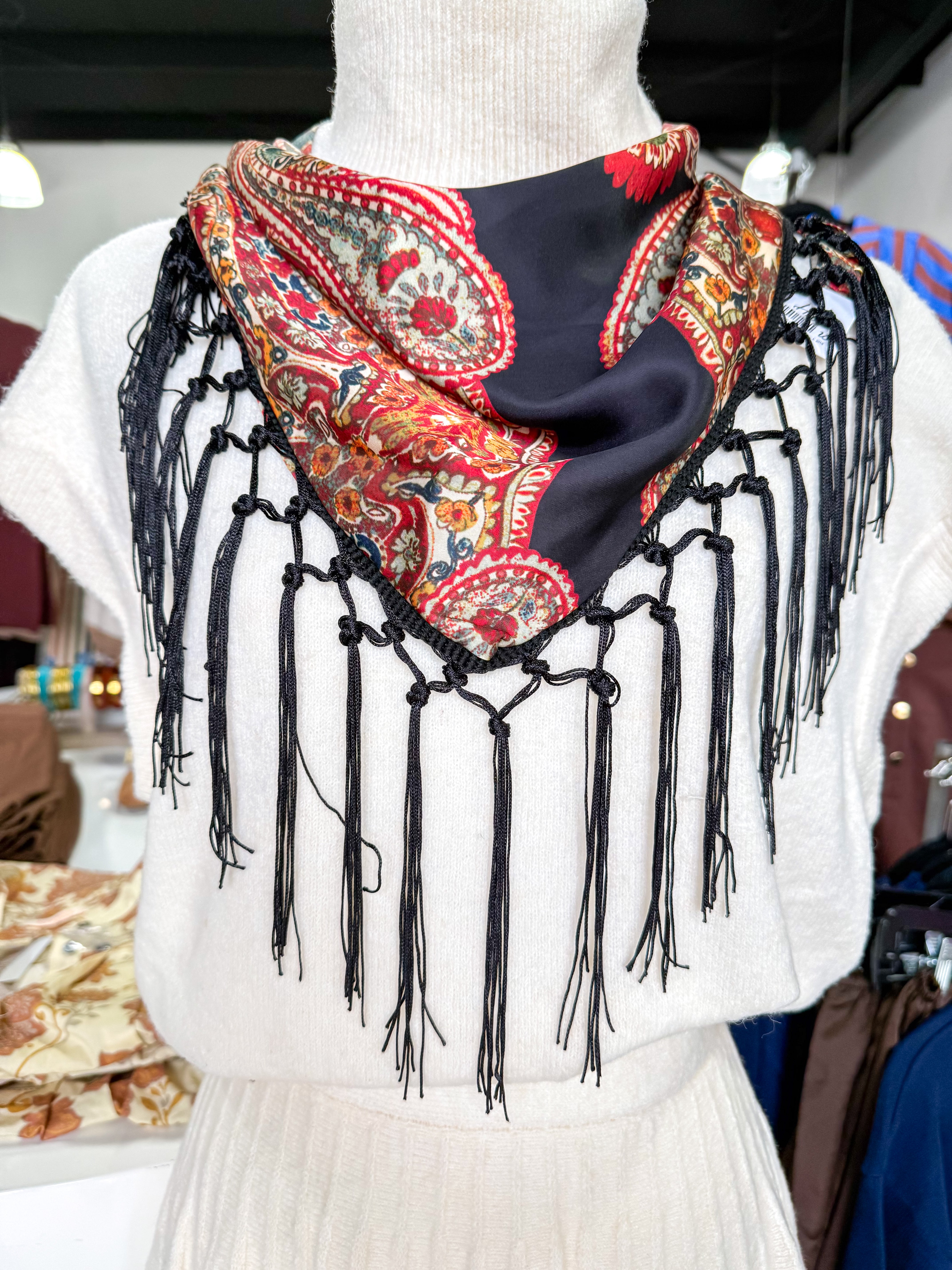 Rust Mutli Fringe Scarf