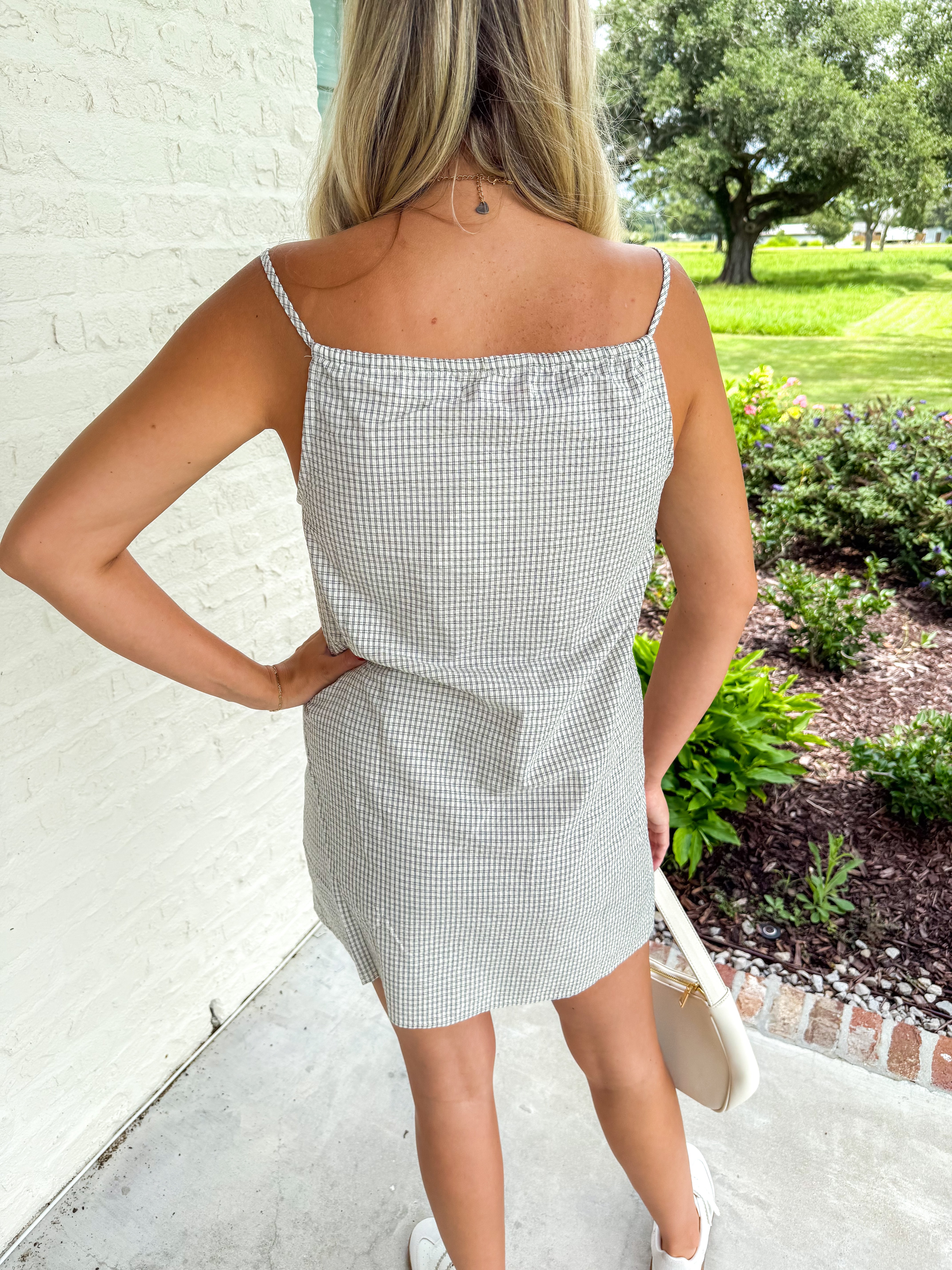 Sandy Gingham Cami Mini Dress