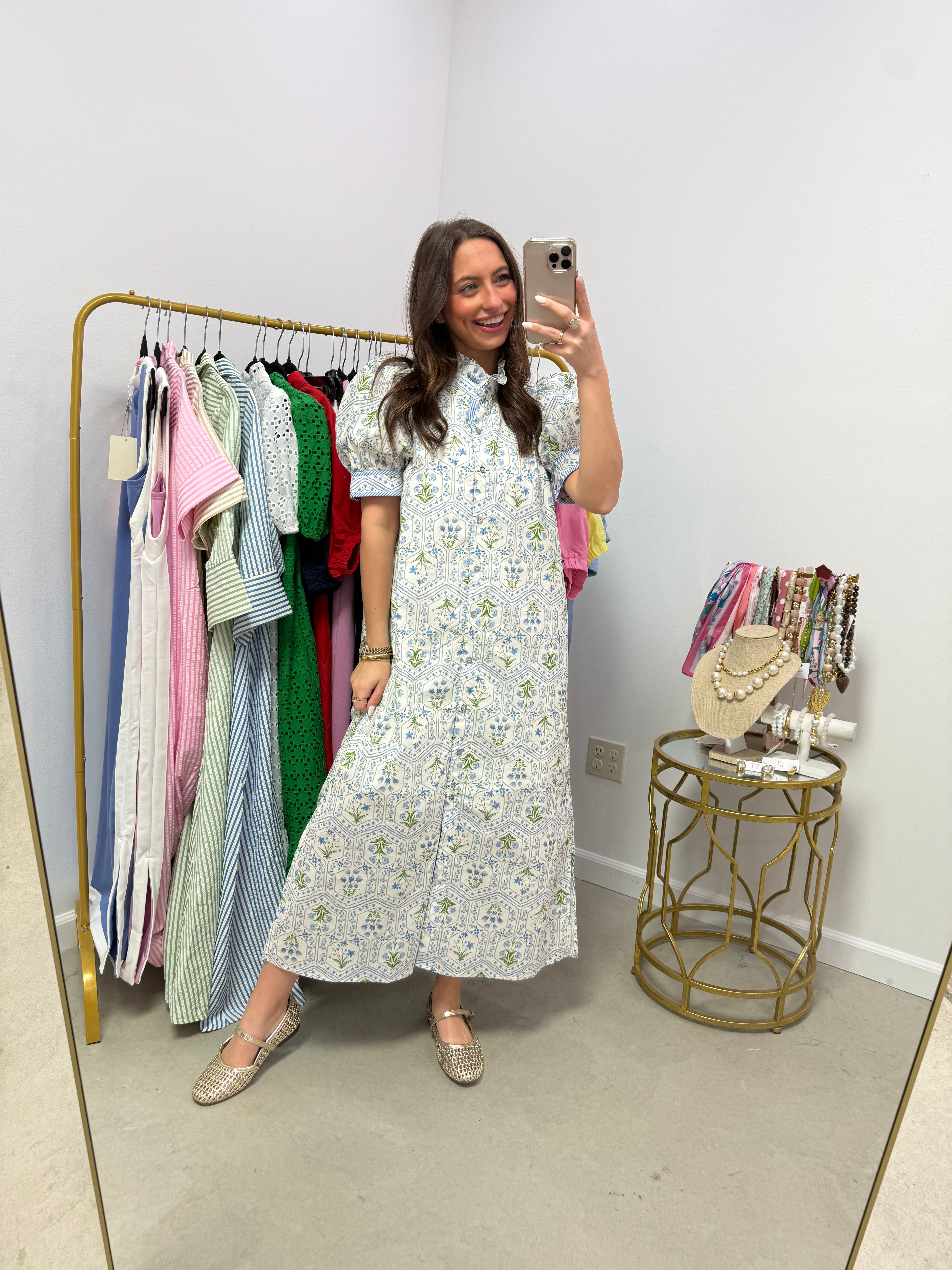 Blooming Grace Blue Floral Midi