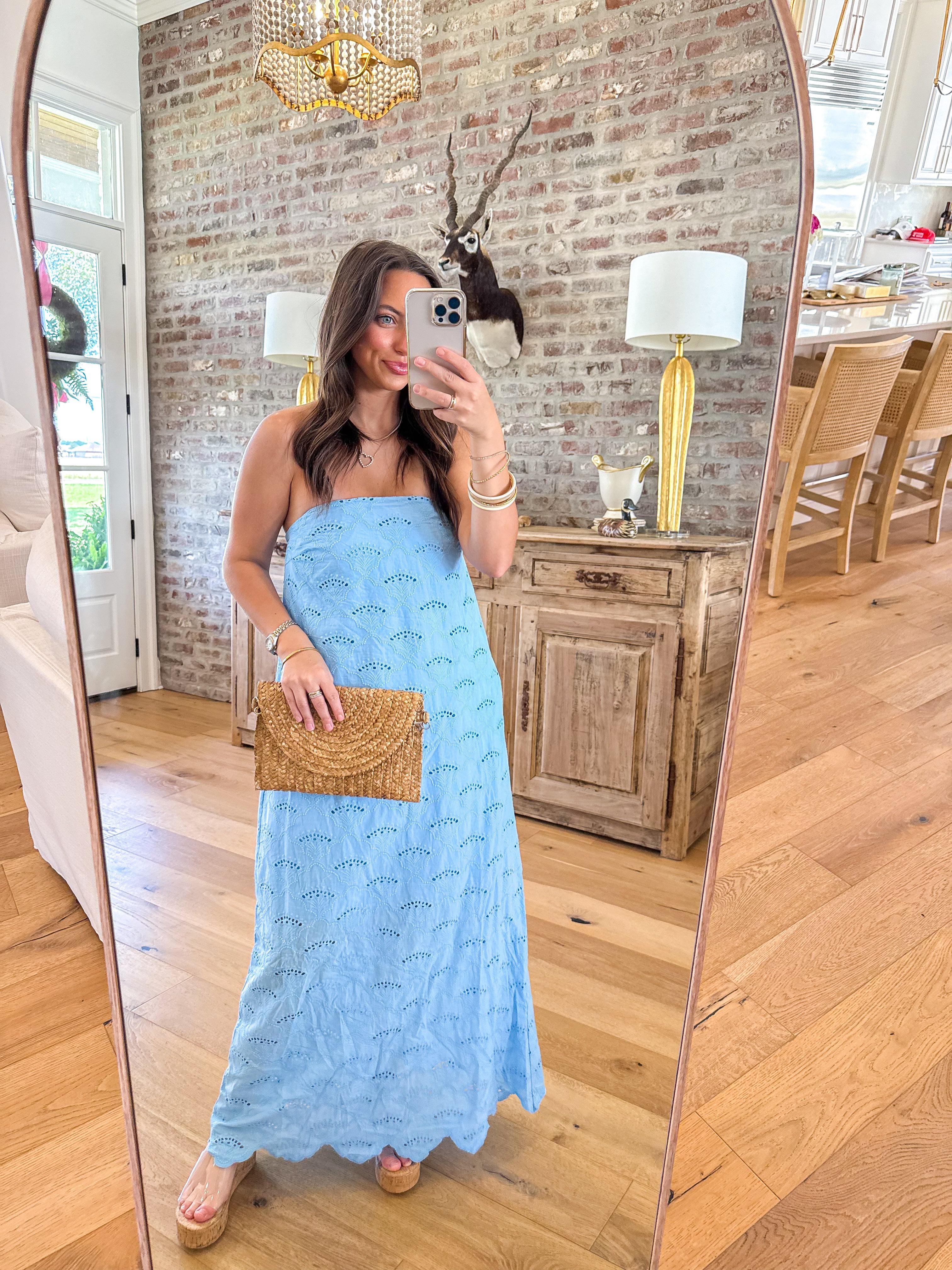 Sunny Days Eyelet Midi Blue