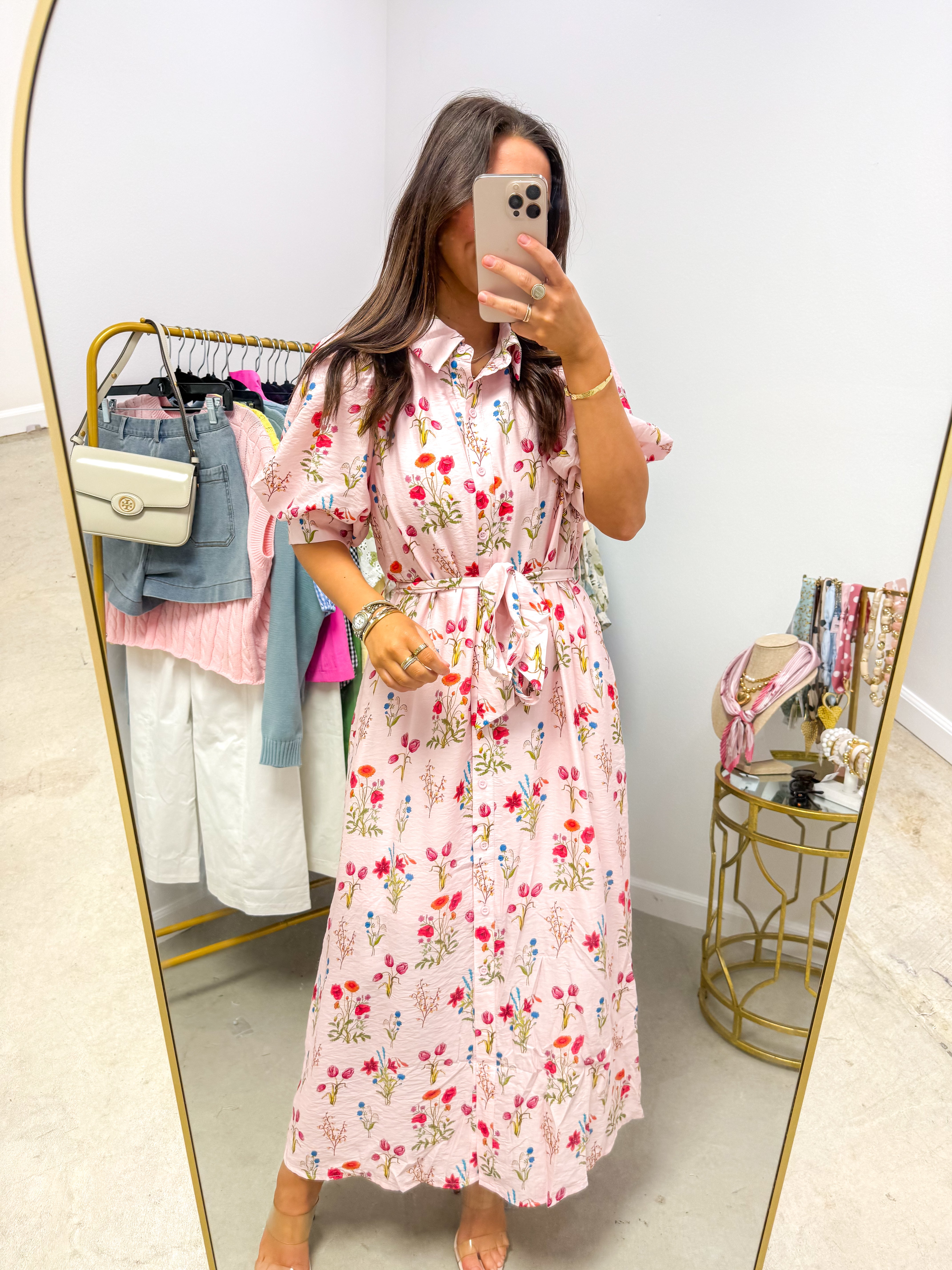 Rosewater Bloom Midi Dress