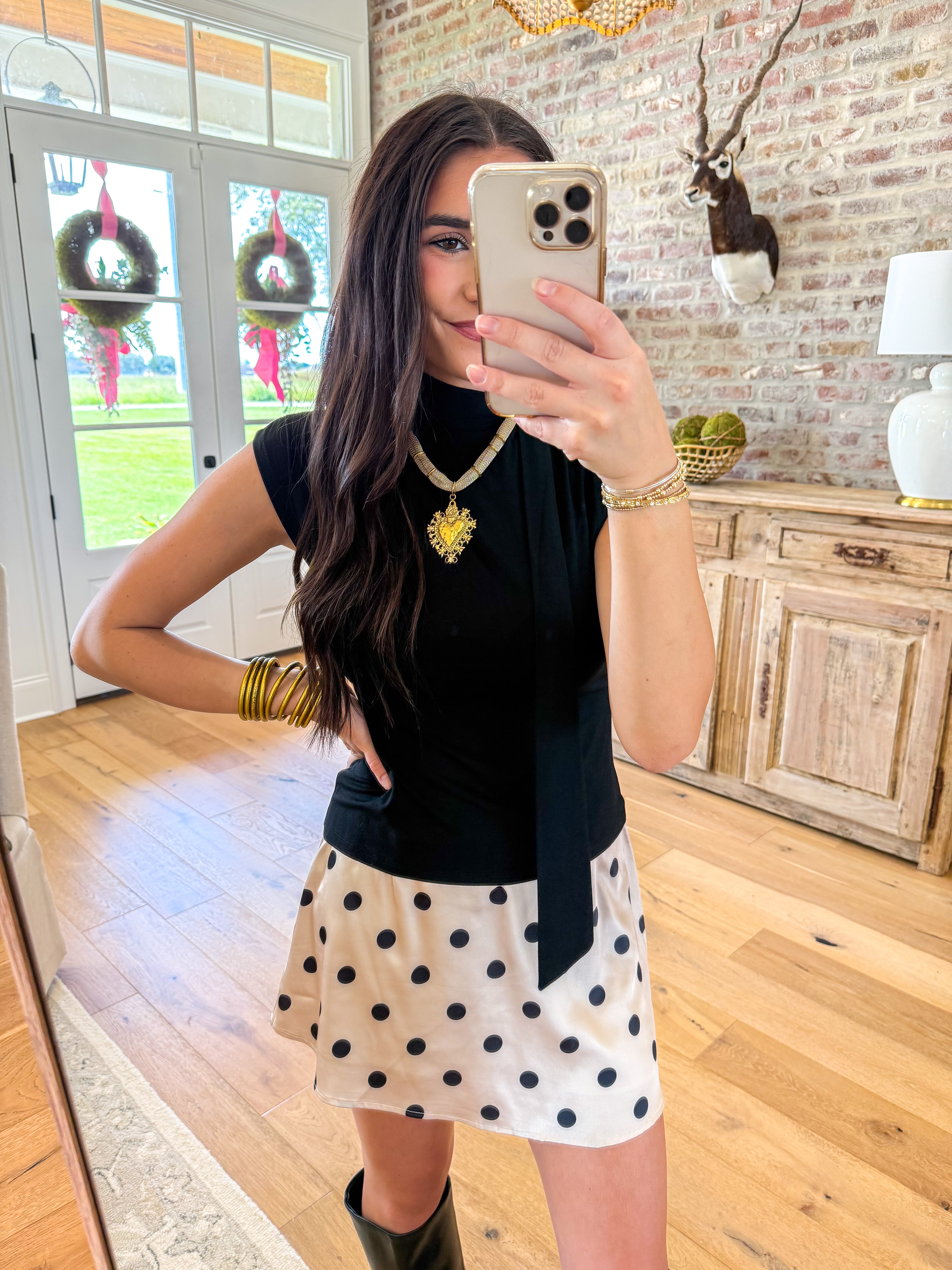 The Dottie Mini in Black& Cream