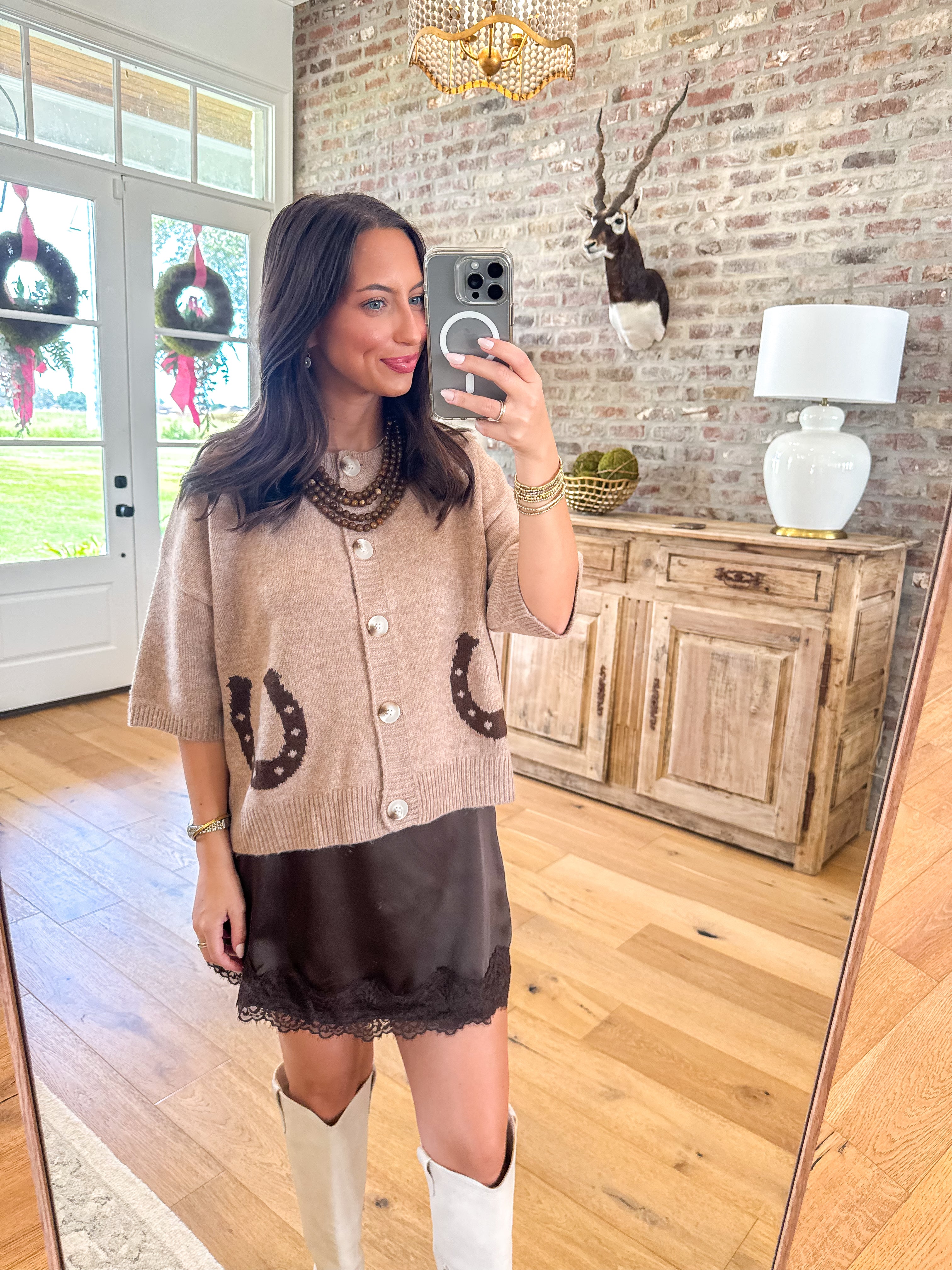 Horseshoe Charm Knit Cardigan