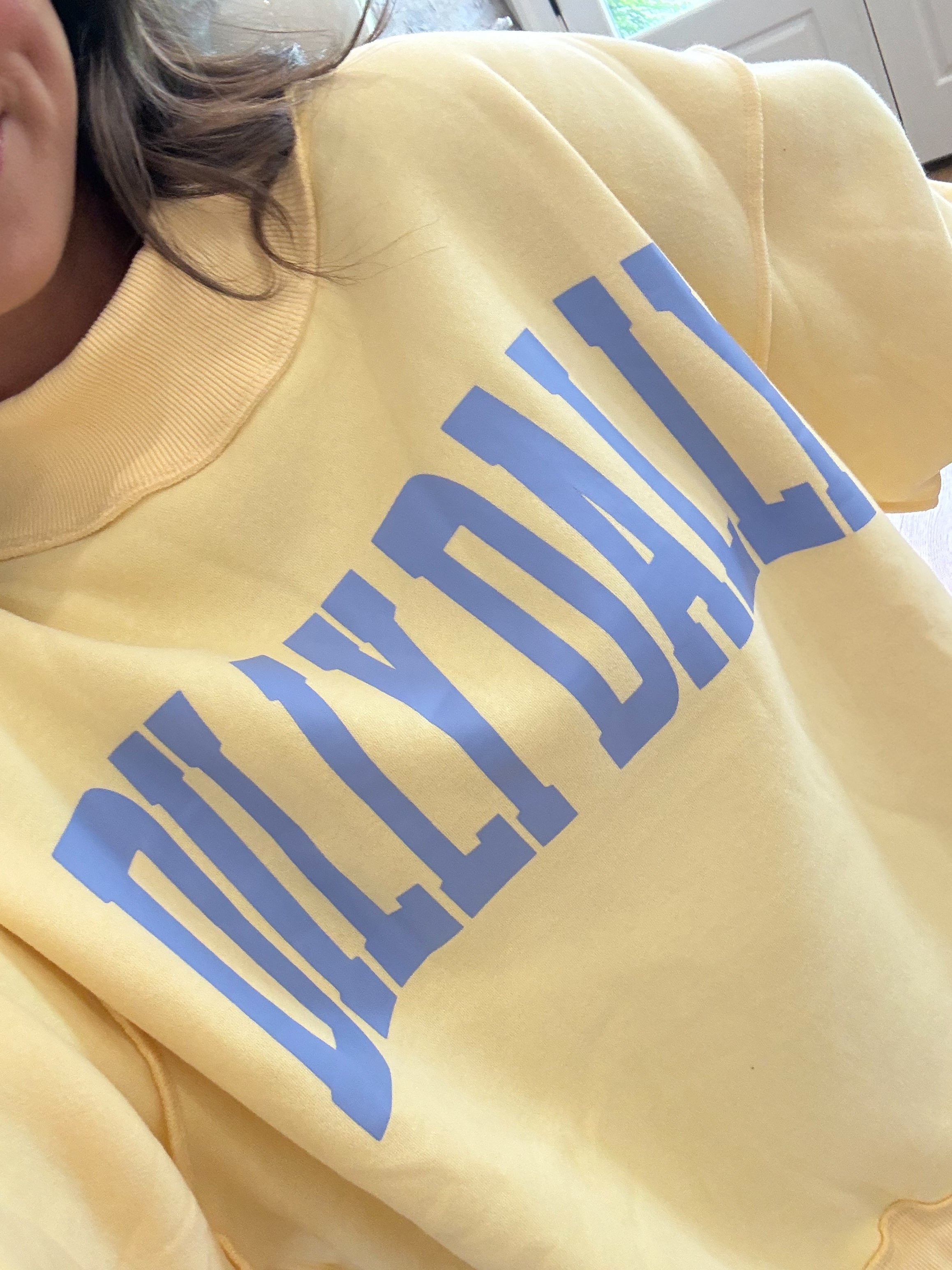 Dilly Dally Yellow Reversible Mockneck Sweatshirt