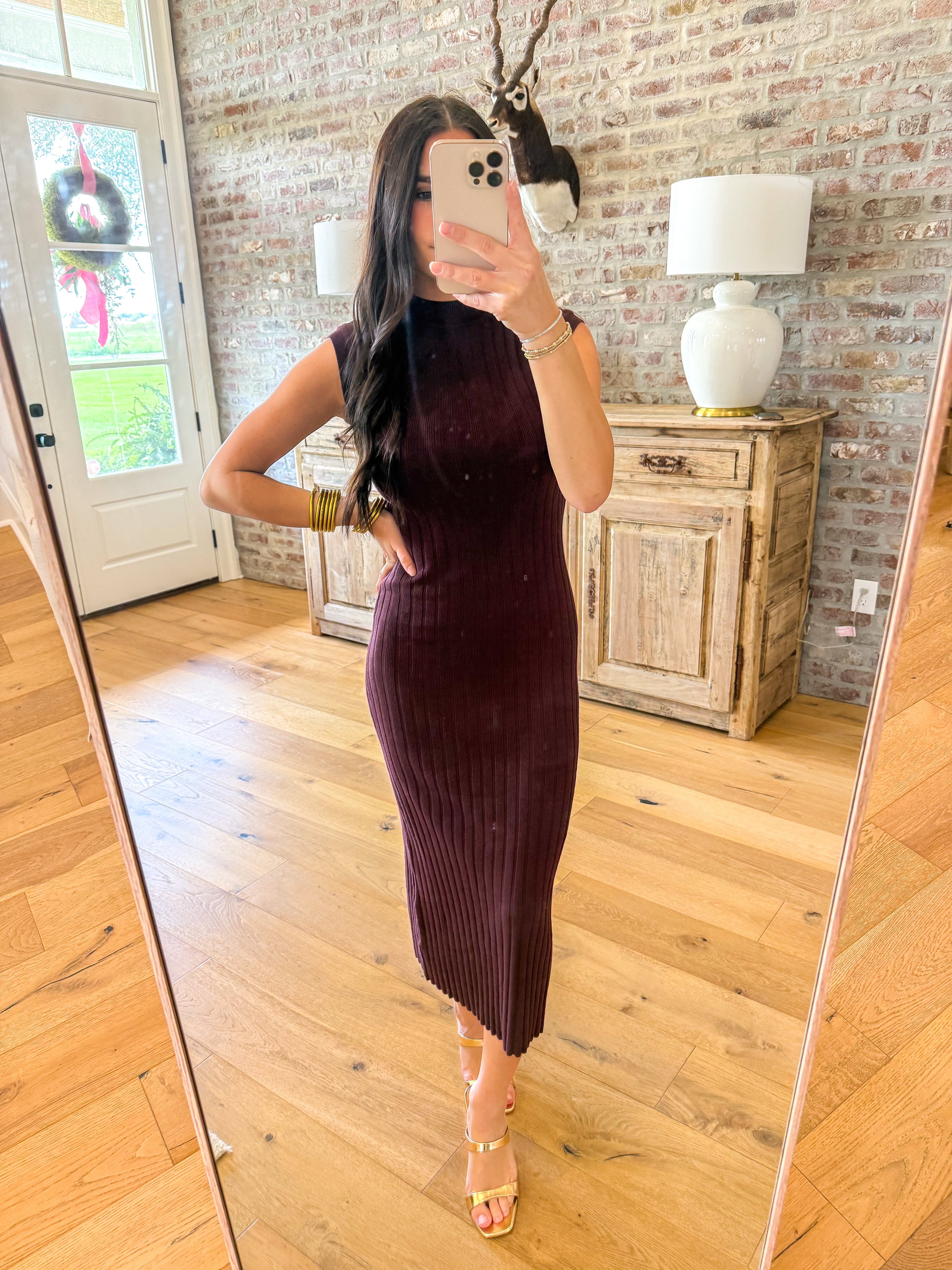 The Mona Mockneck Maxi Burugndy