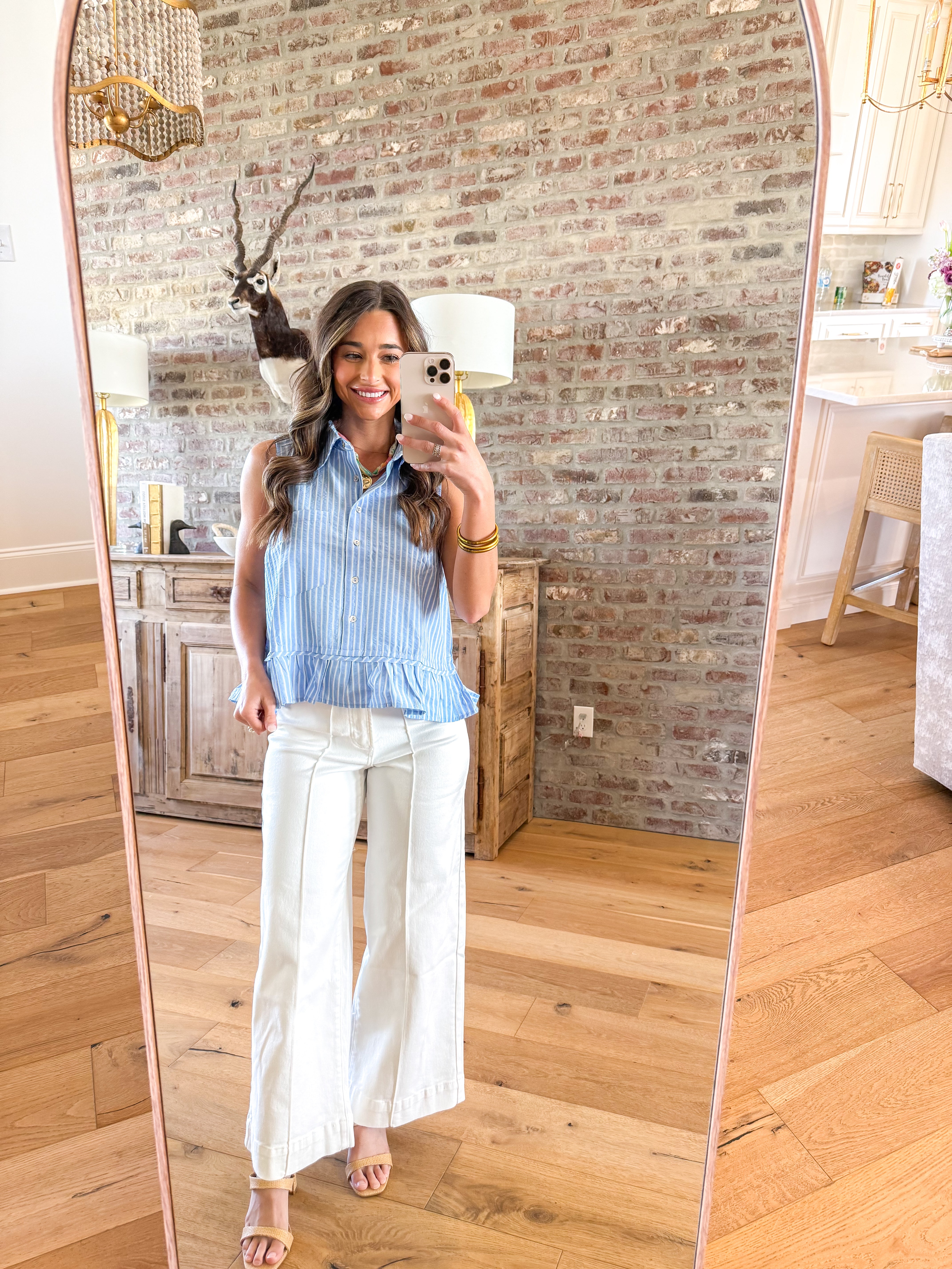 Preppy Stripe Button Tank