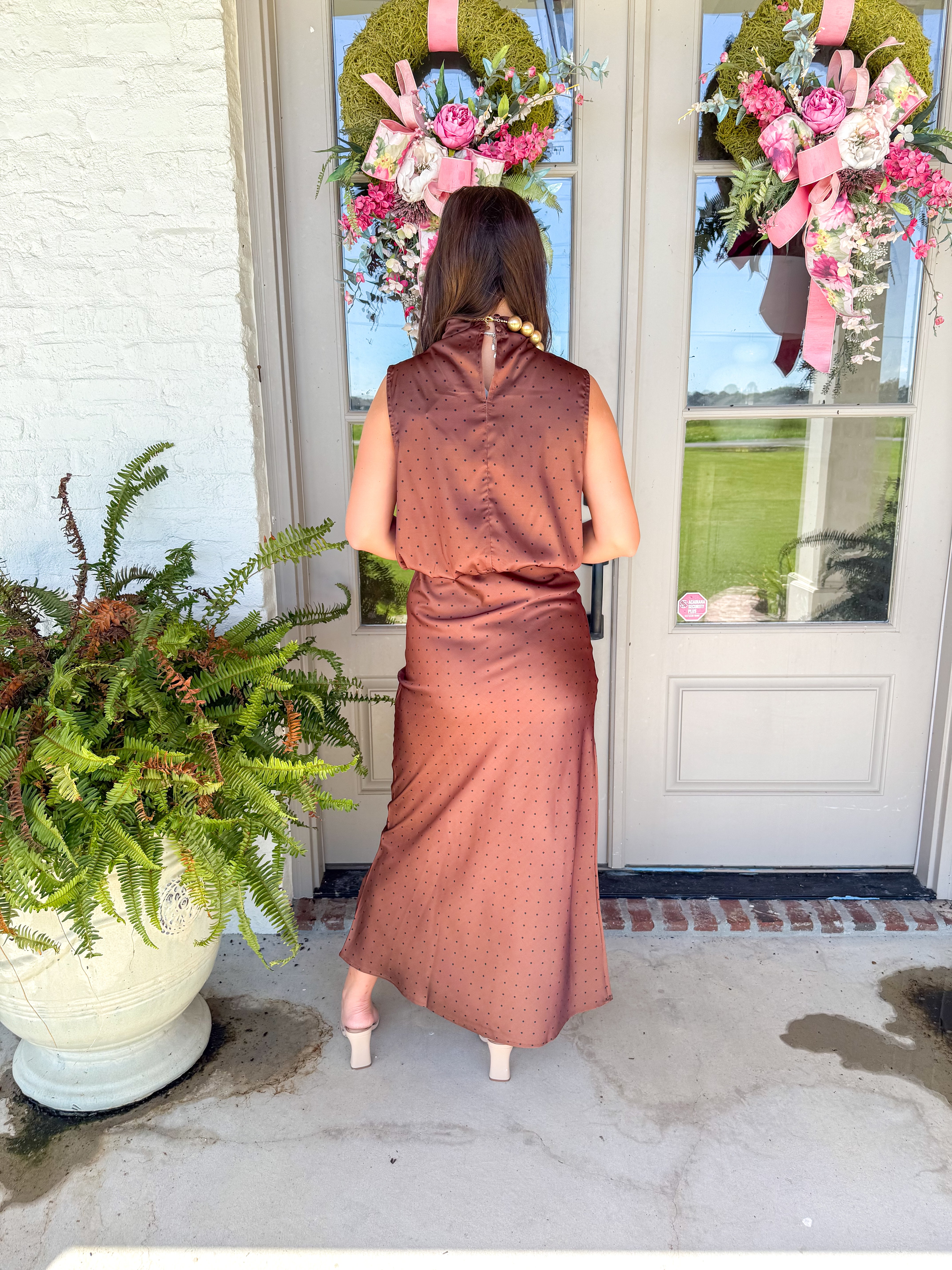 Dotted Darling Midi Skirt Mocha