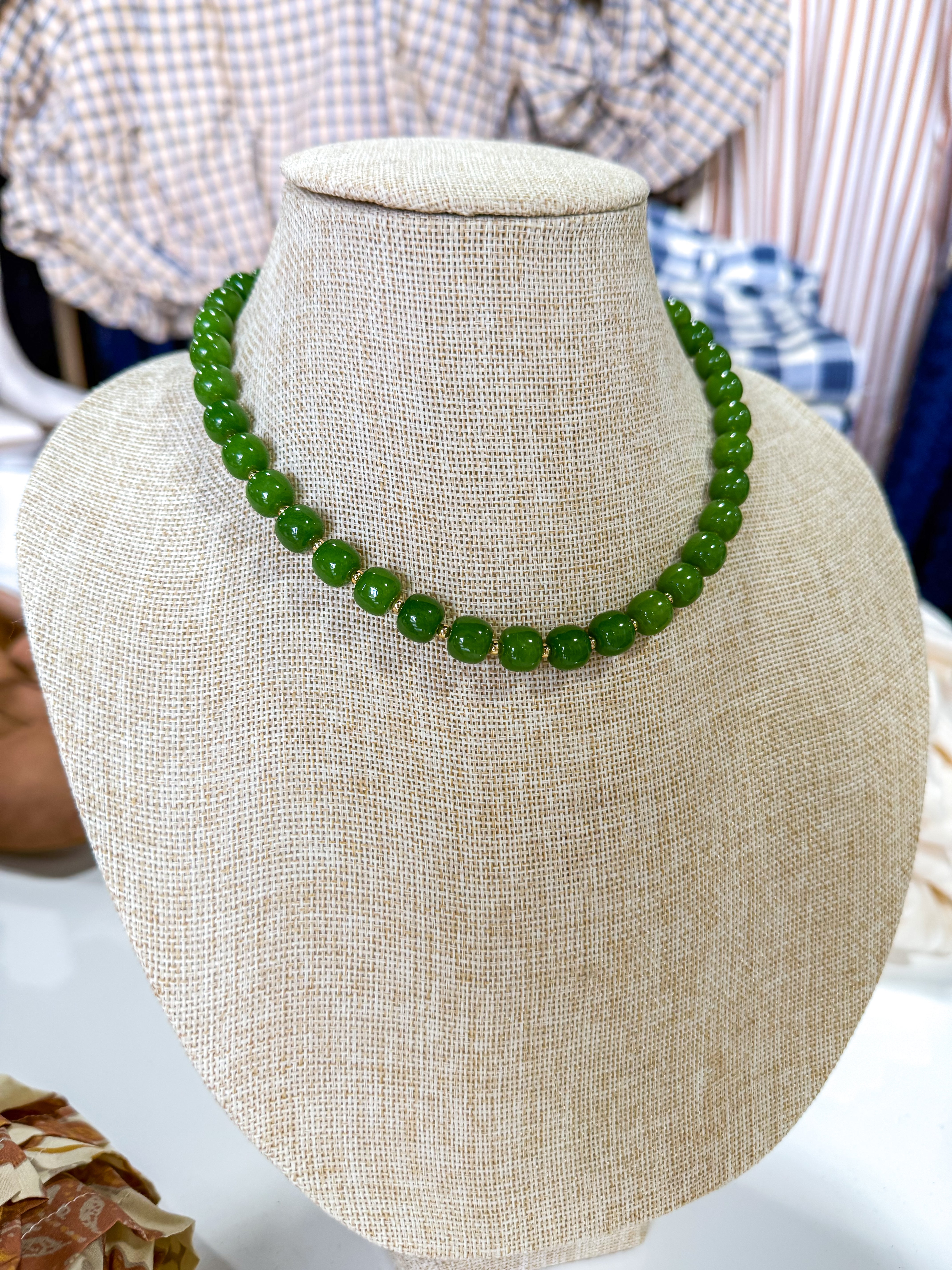 Kelly Green Small Beaded Necklace
