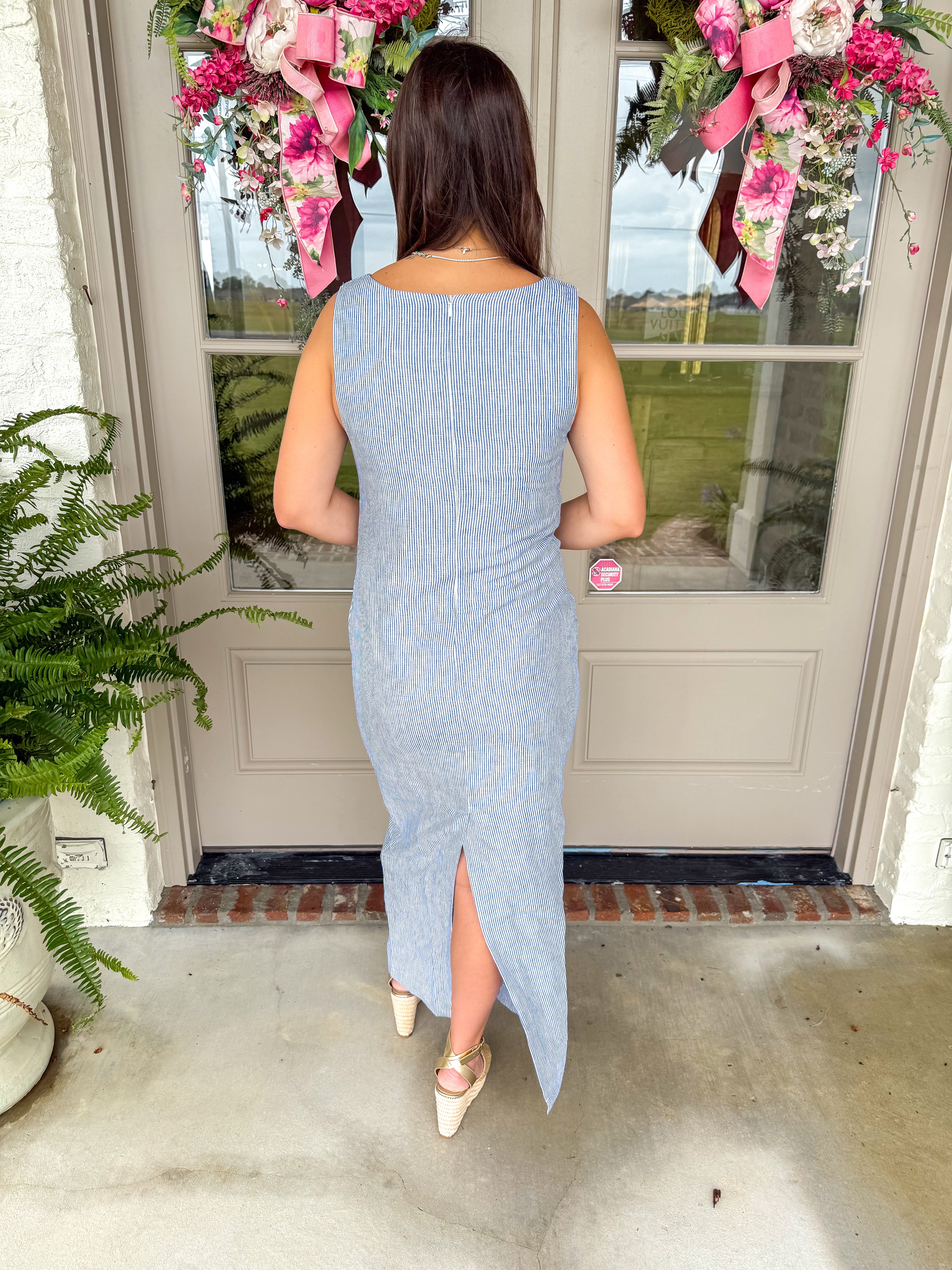 Mia Stripe Square Neck Maxi