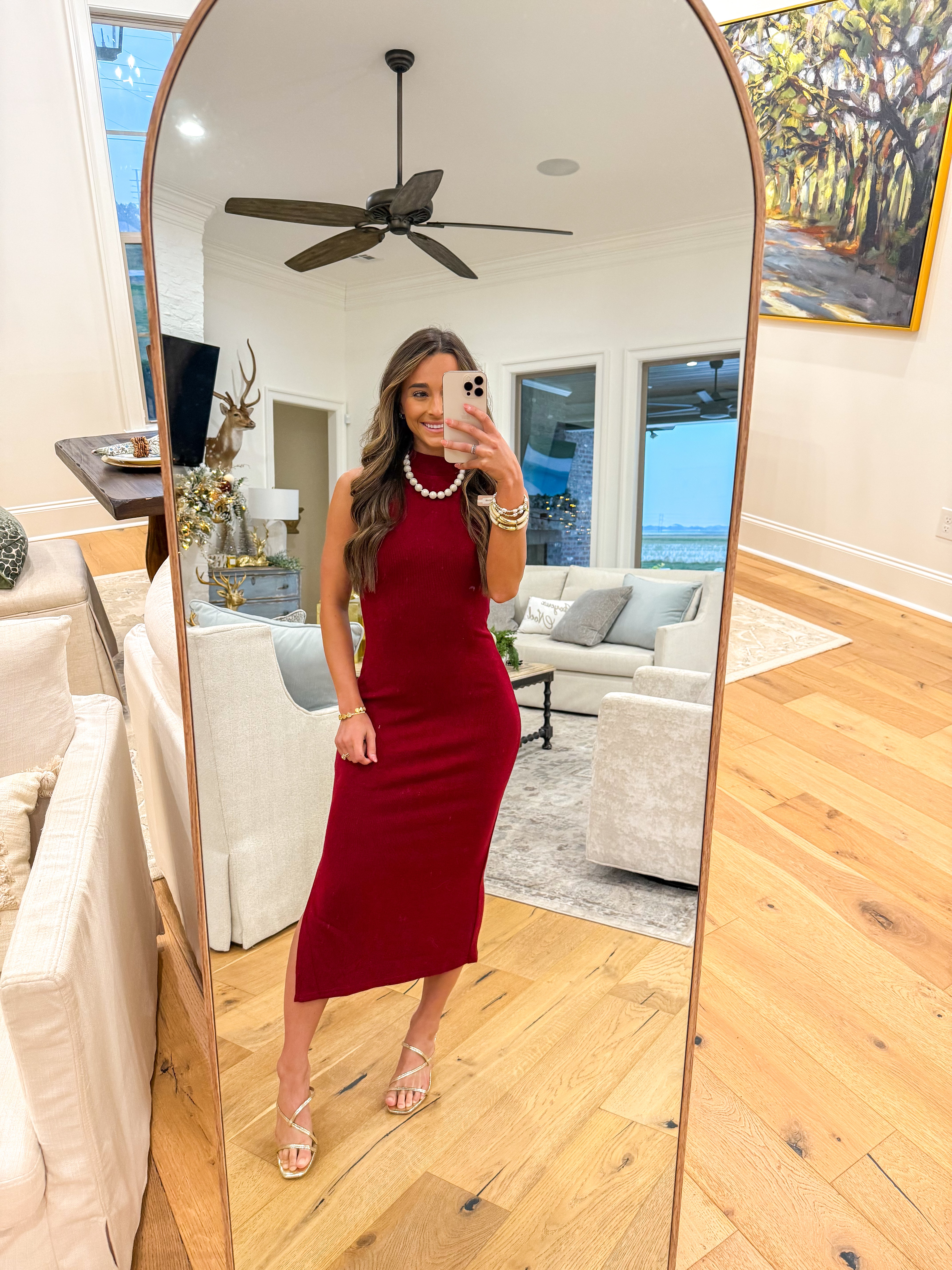 Cliffside Deep Red Midi