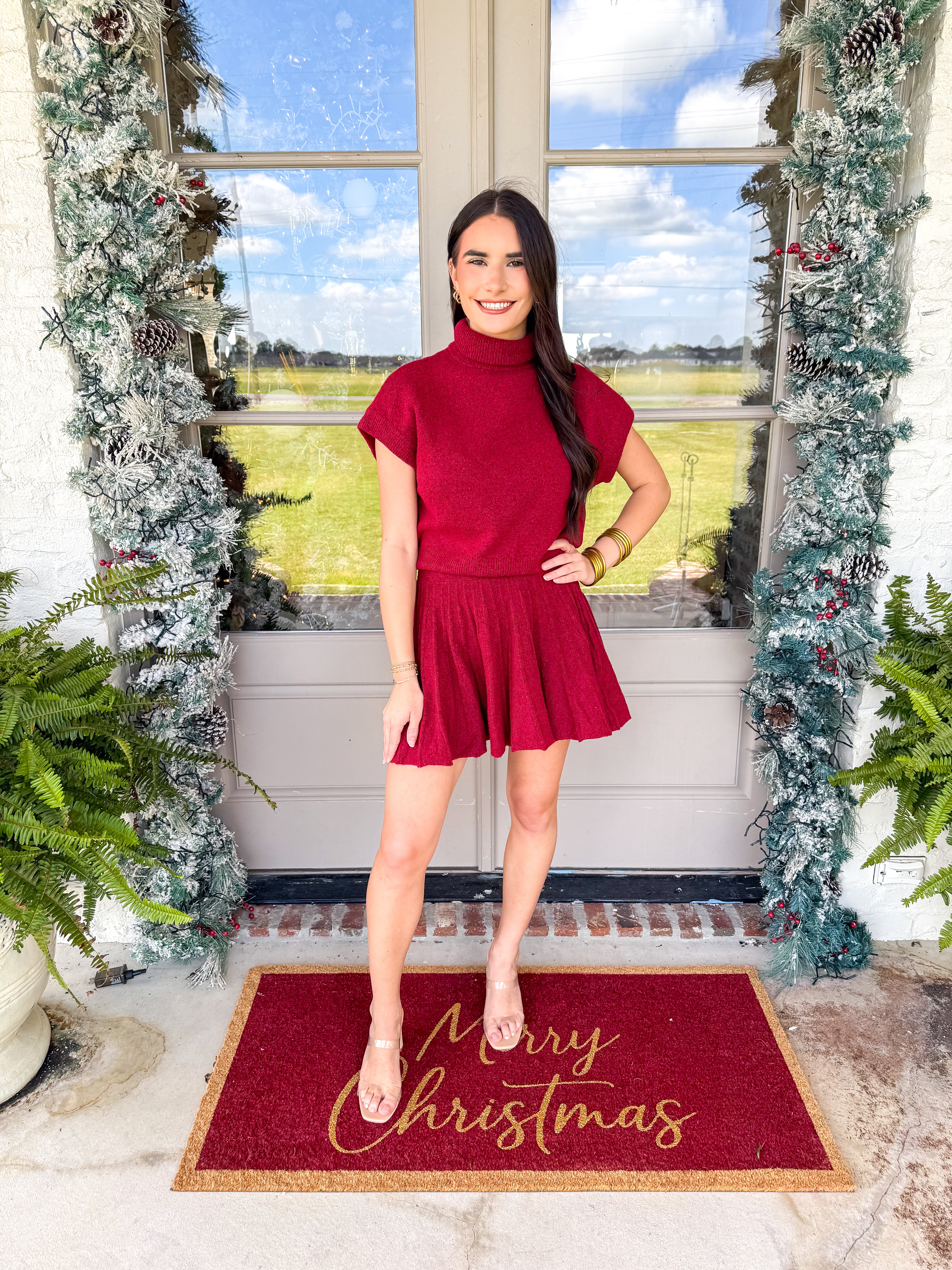 The Sweater Weather Set Dark Red