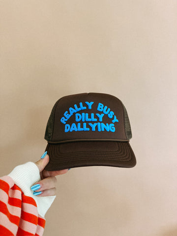 Dilly Dally Brown/Blue Trucker Hat