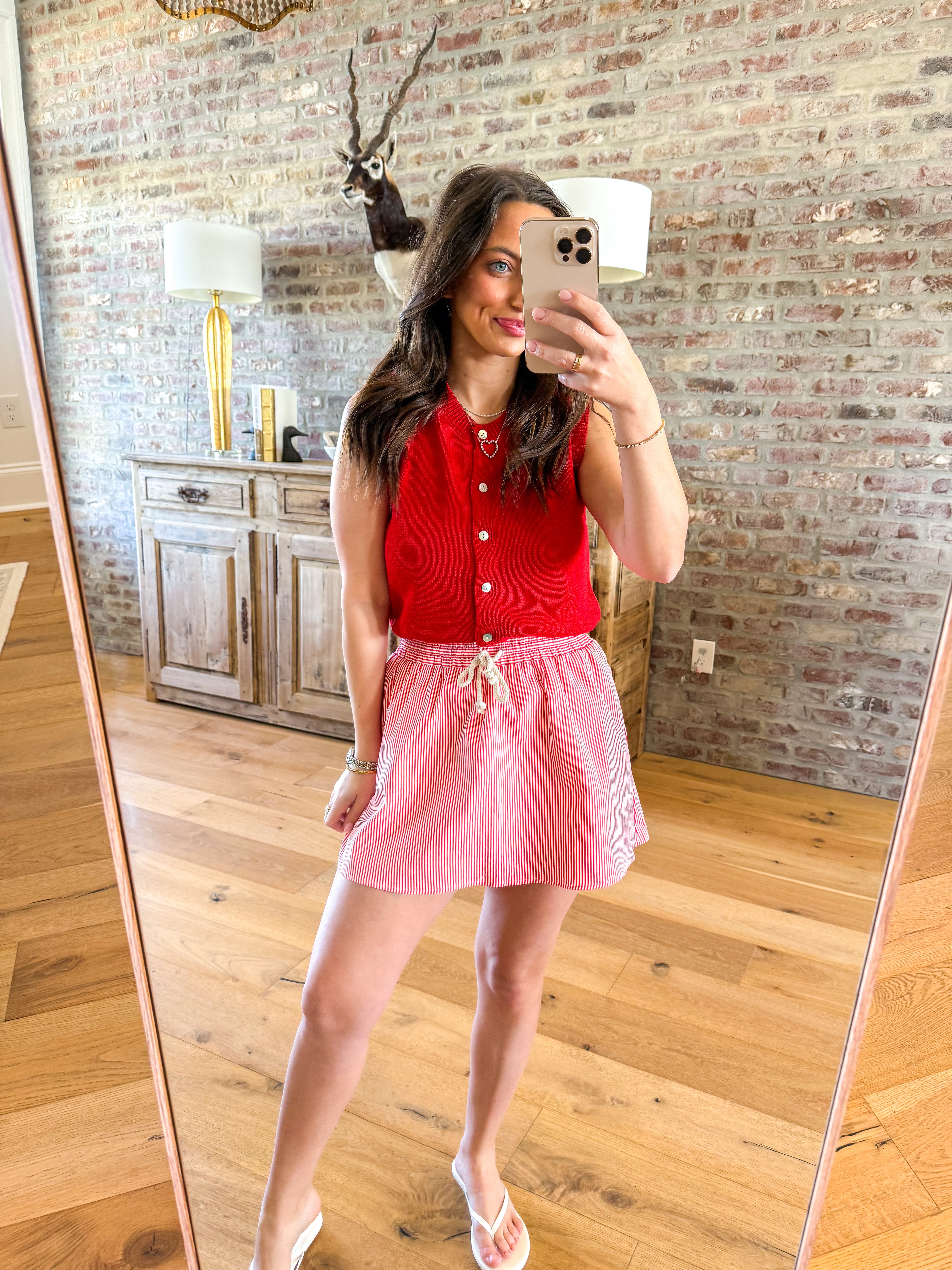 Simpler Times Sweater Vest Red