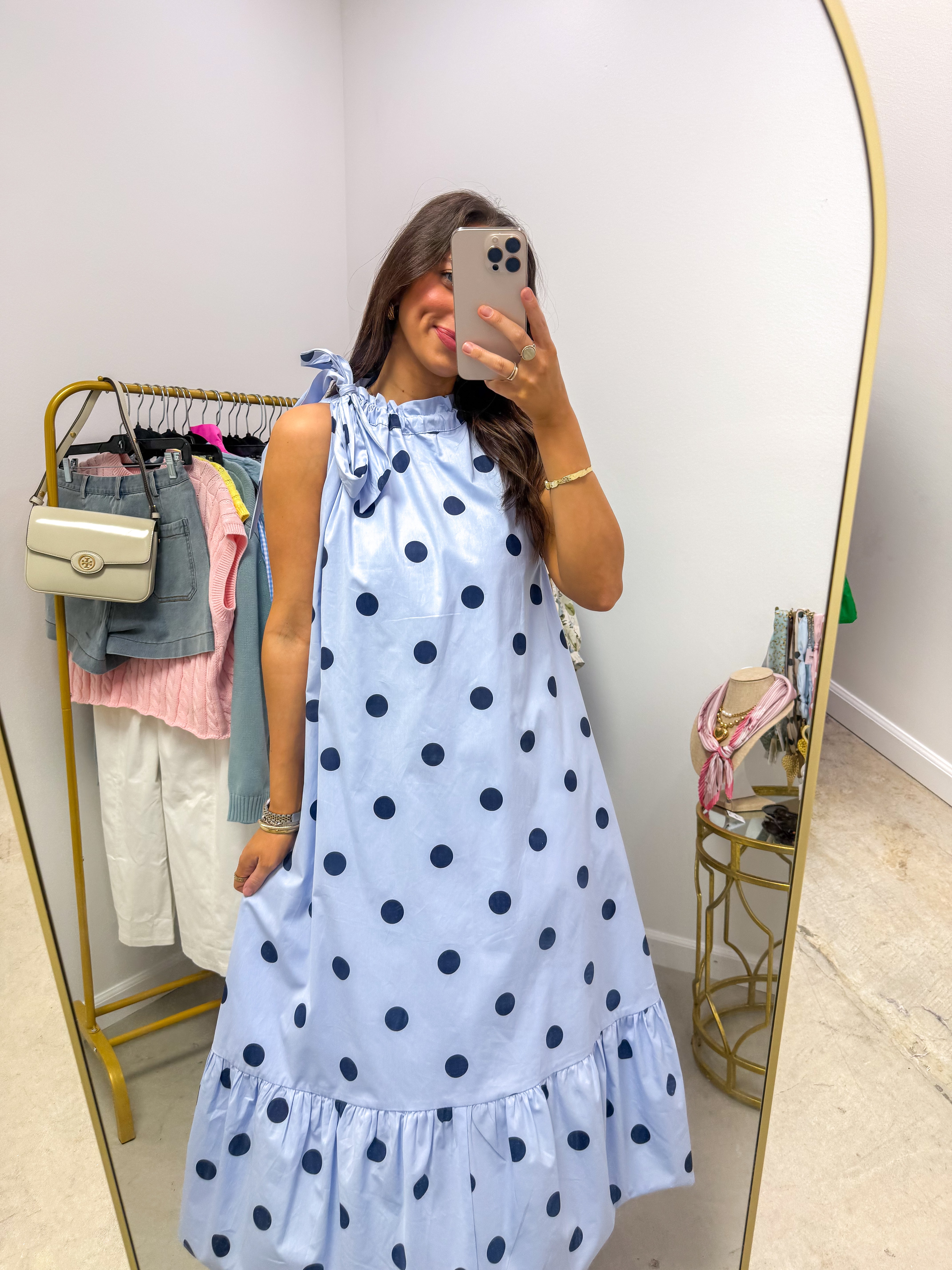 Pretty In Polka Blue Midi
