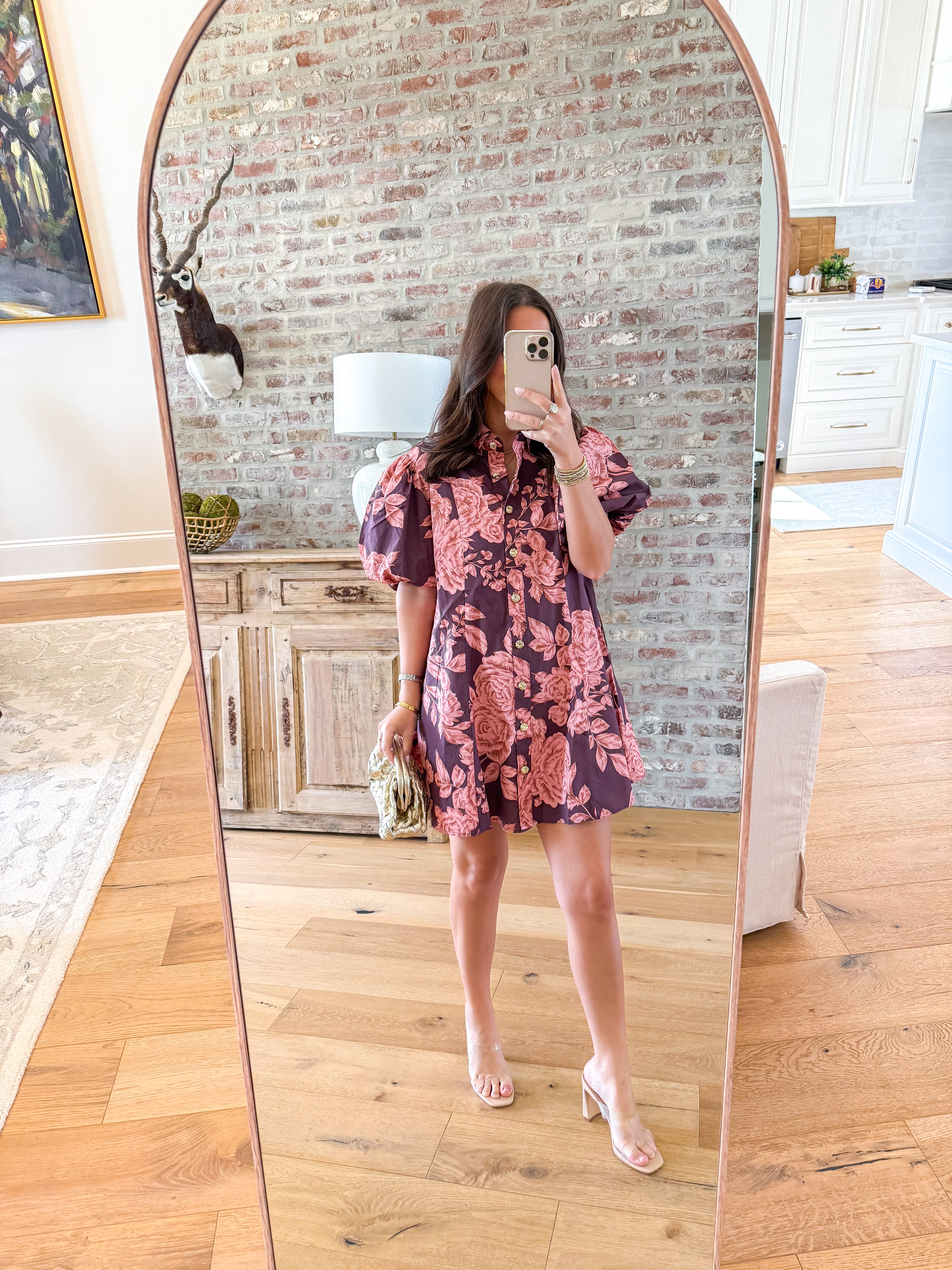 Ian Floral Puff Sleeve Mini Dress
