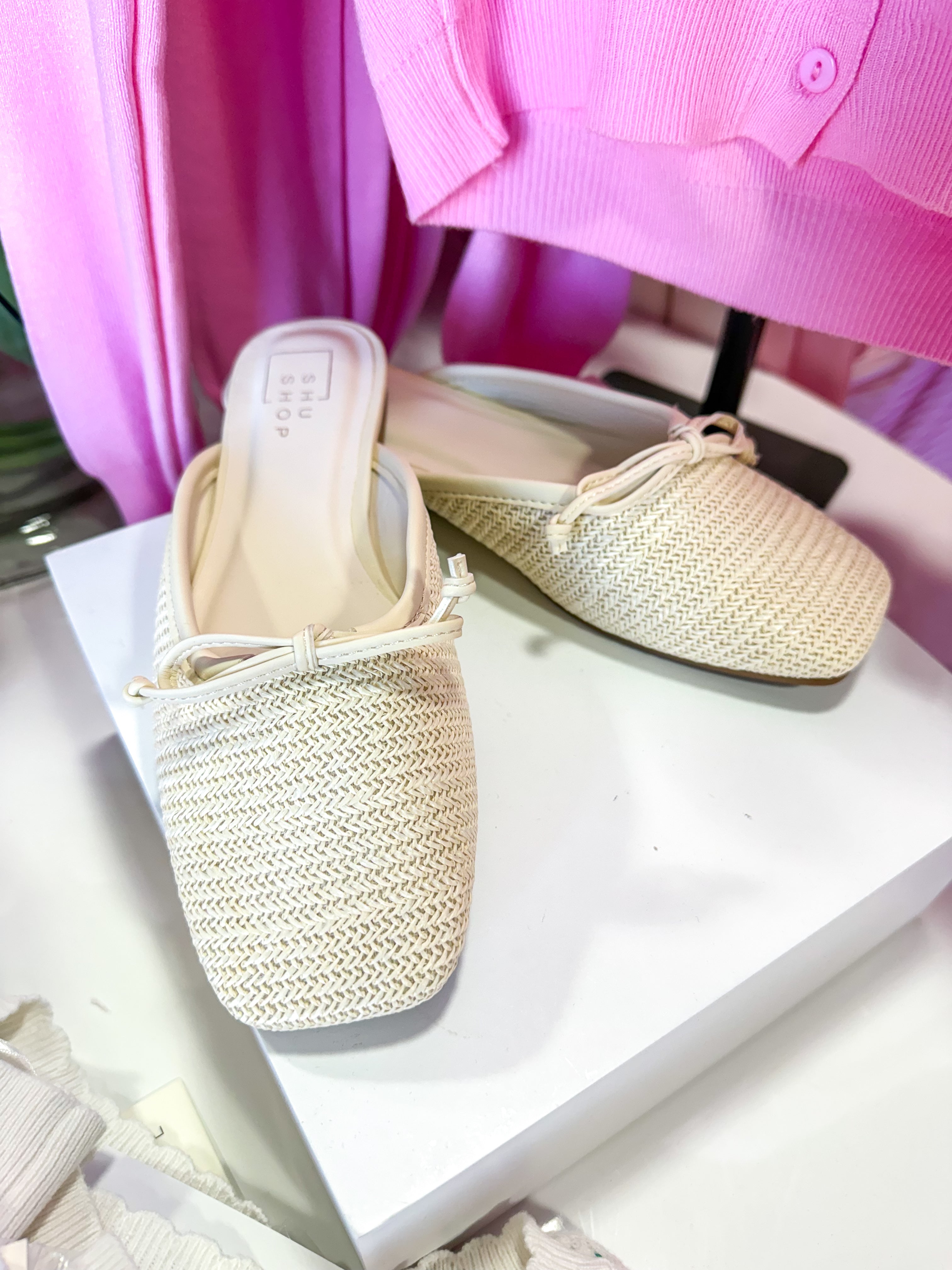 Andrea Bone Woven Flats