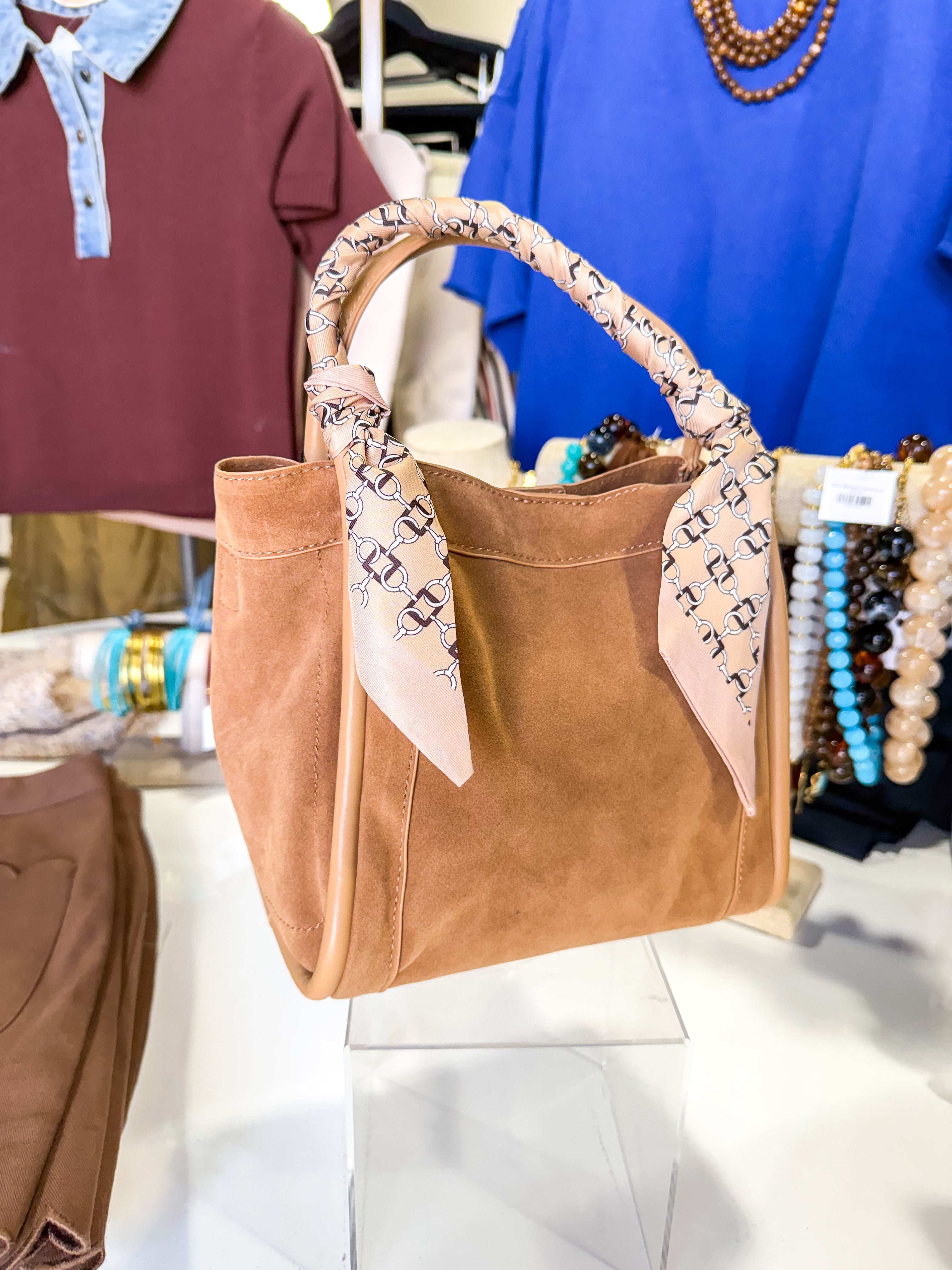 Gianna Suede Tan Purse