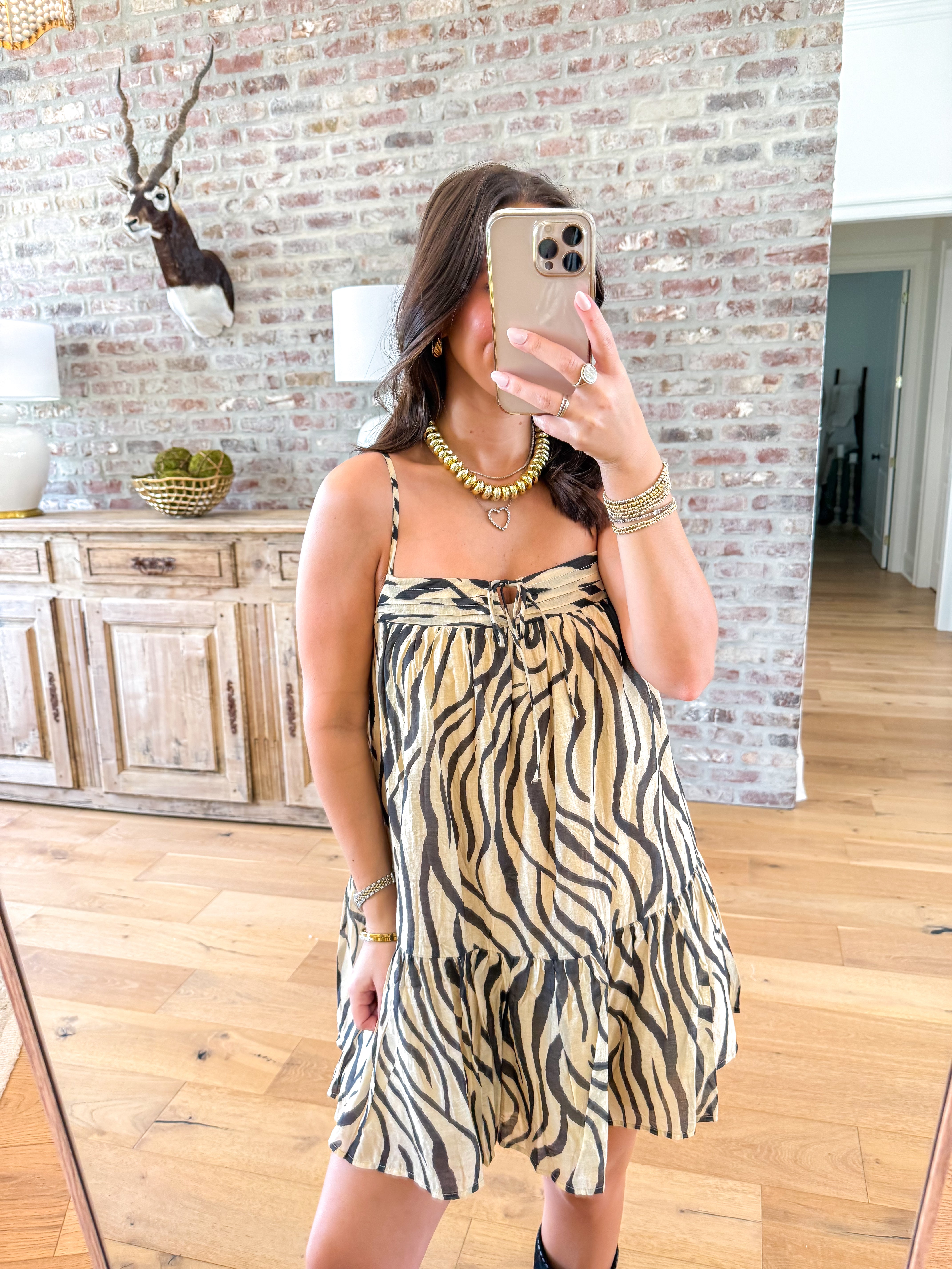 Wild About Taupe Babydoll Cami Dress