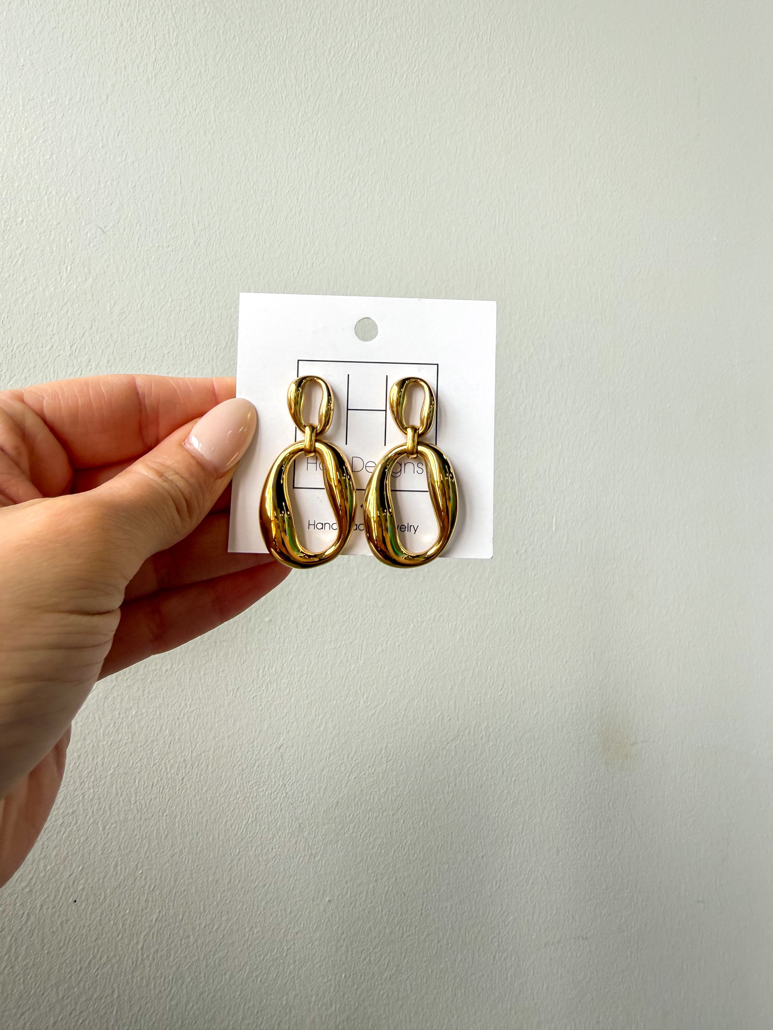 Double Hoop Gold Earrings