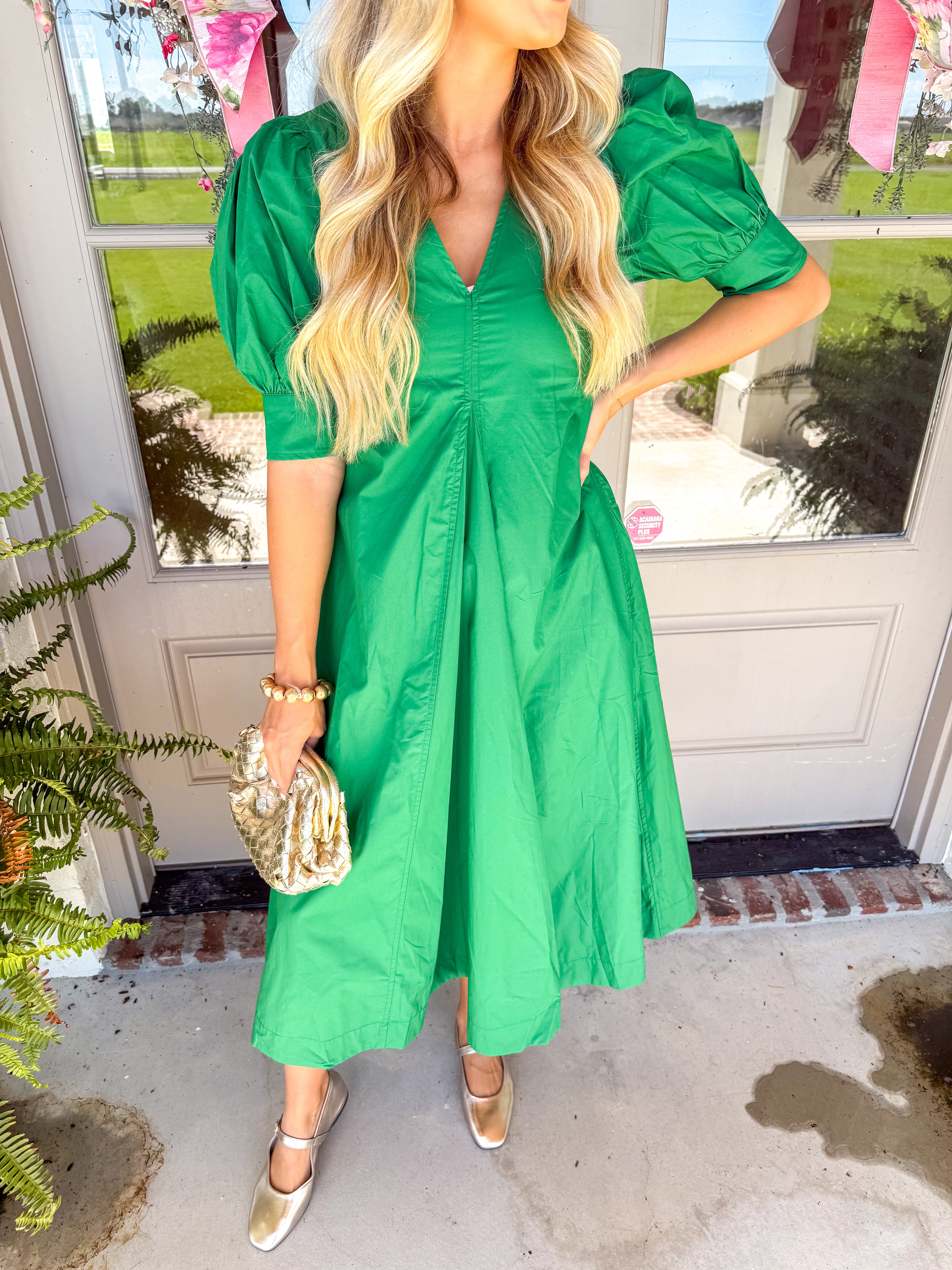 Emerald Isle Pocketed Midi Dress