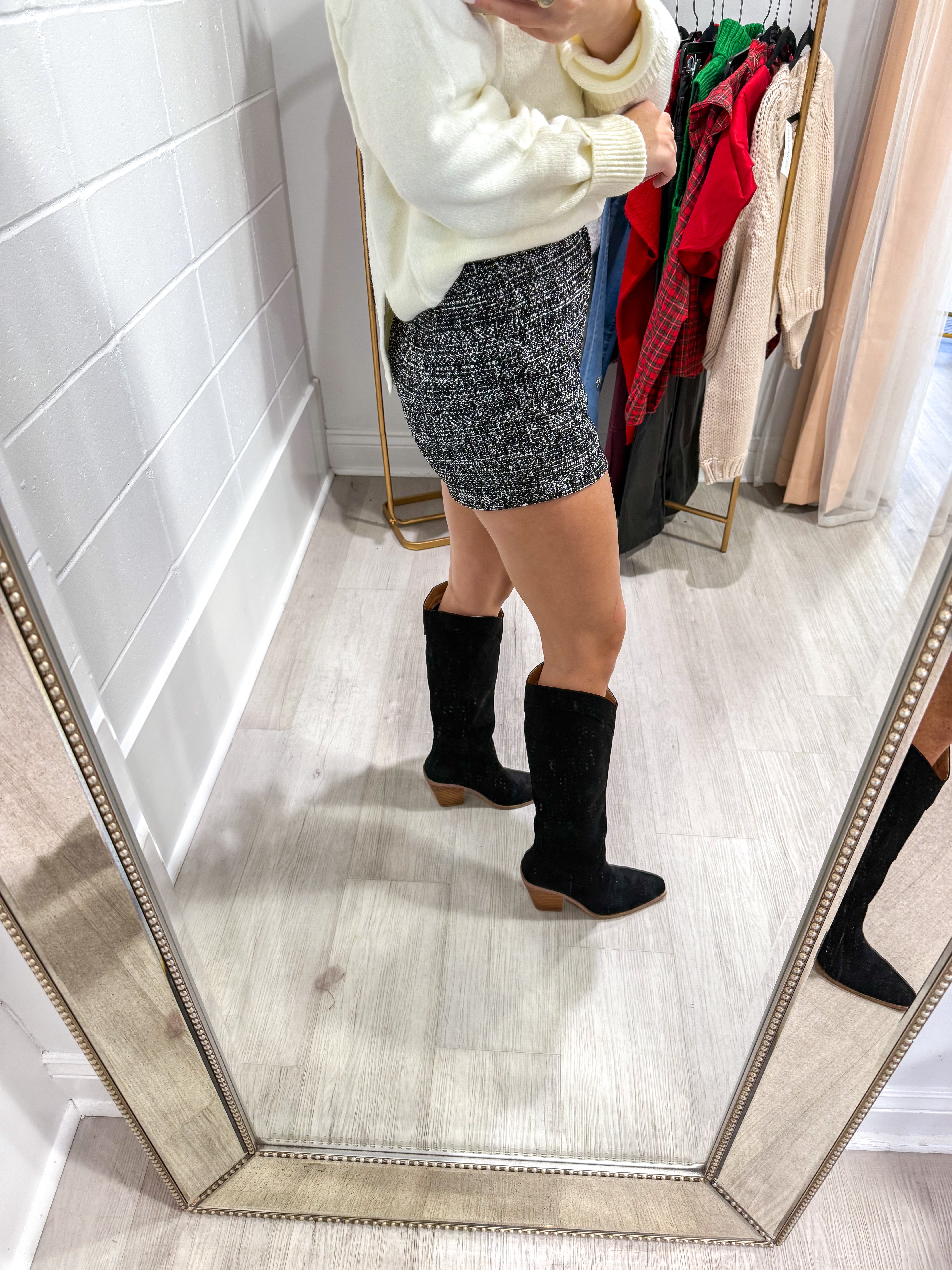 Black Diamond Tweed Shorts