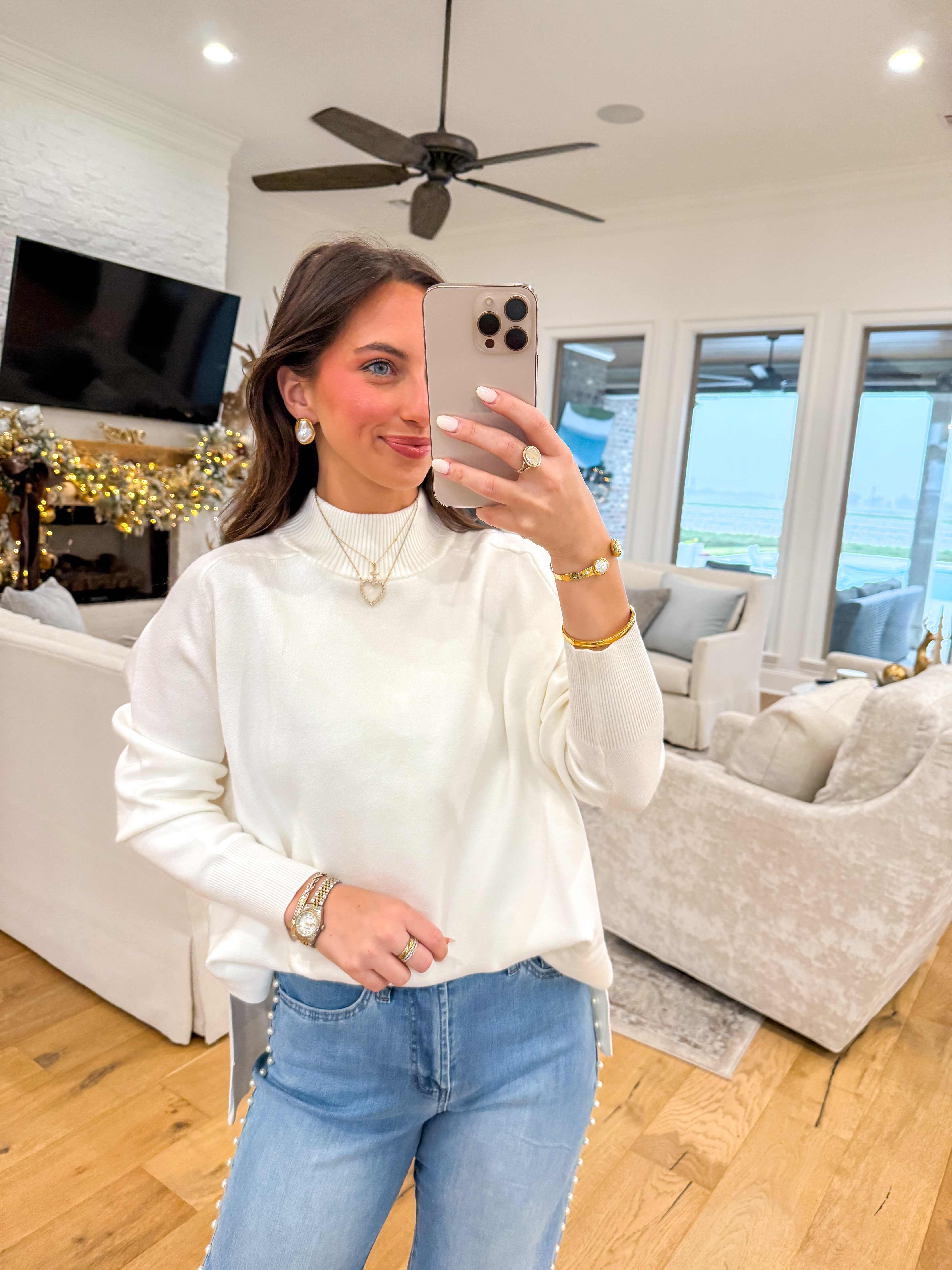 Hillary Cream Simple Sweater