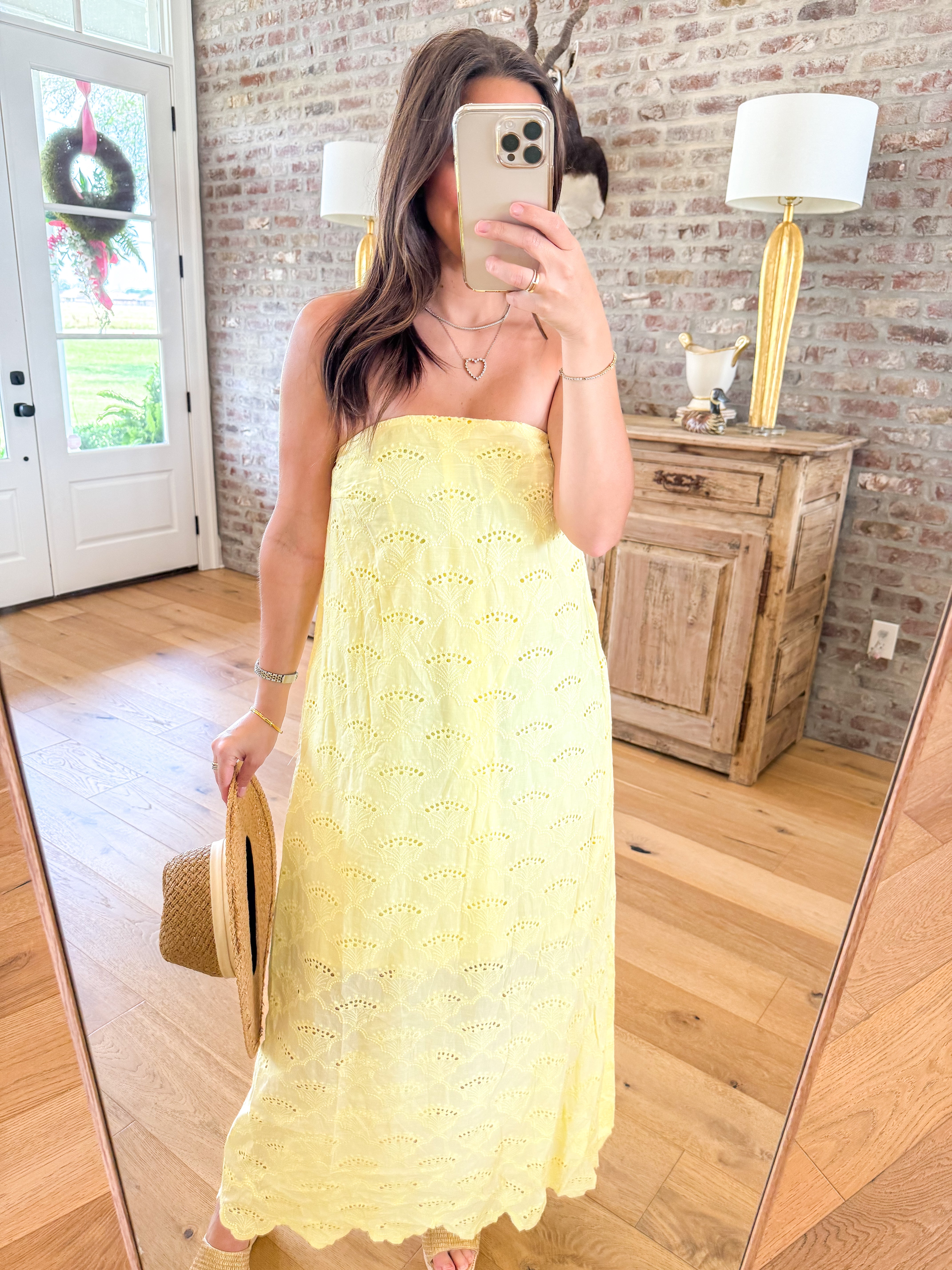 Sunny Days Eyelet Midi Yellow