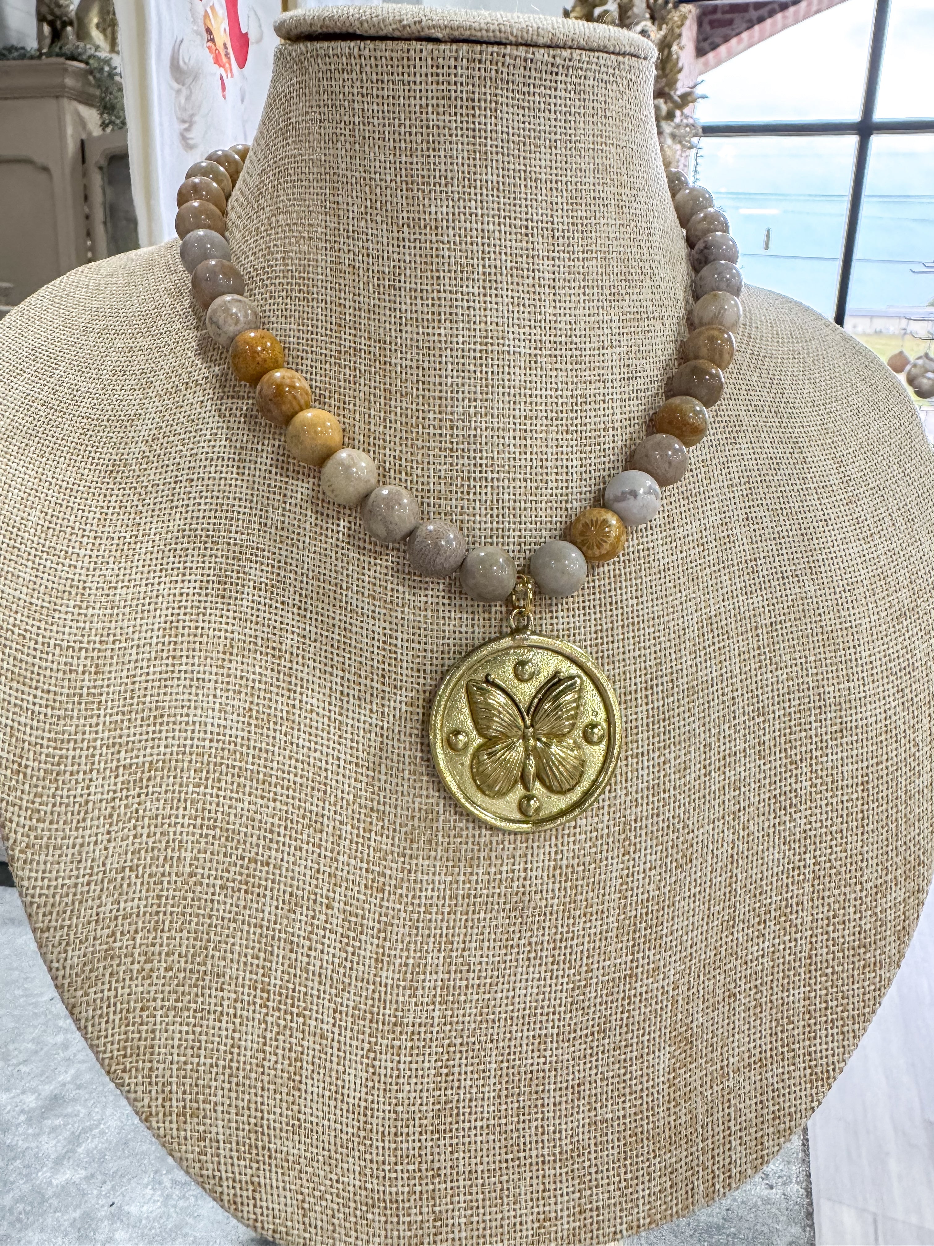 Butterfly Stone Necklace