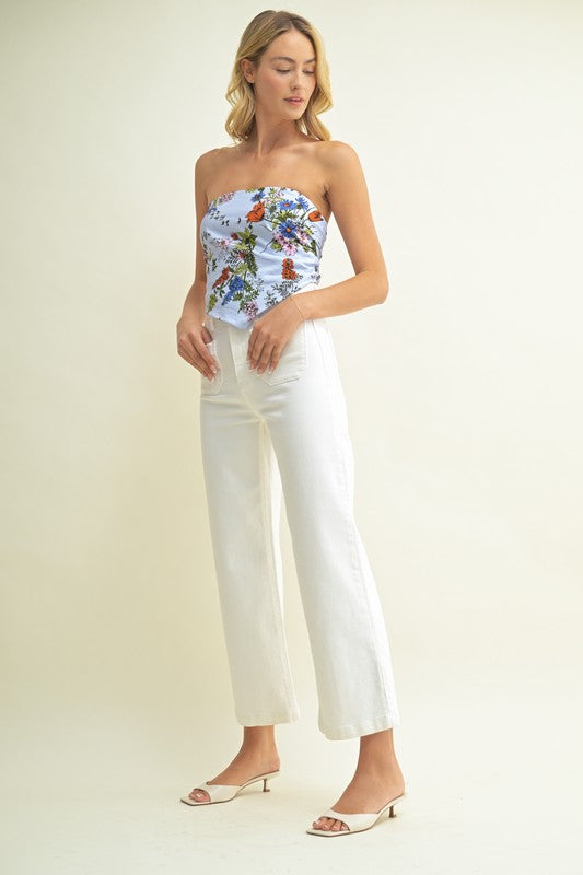 Off White Patch Pocket Wide Leg