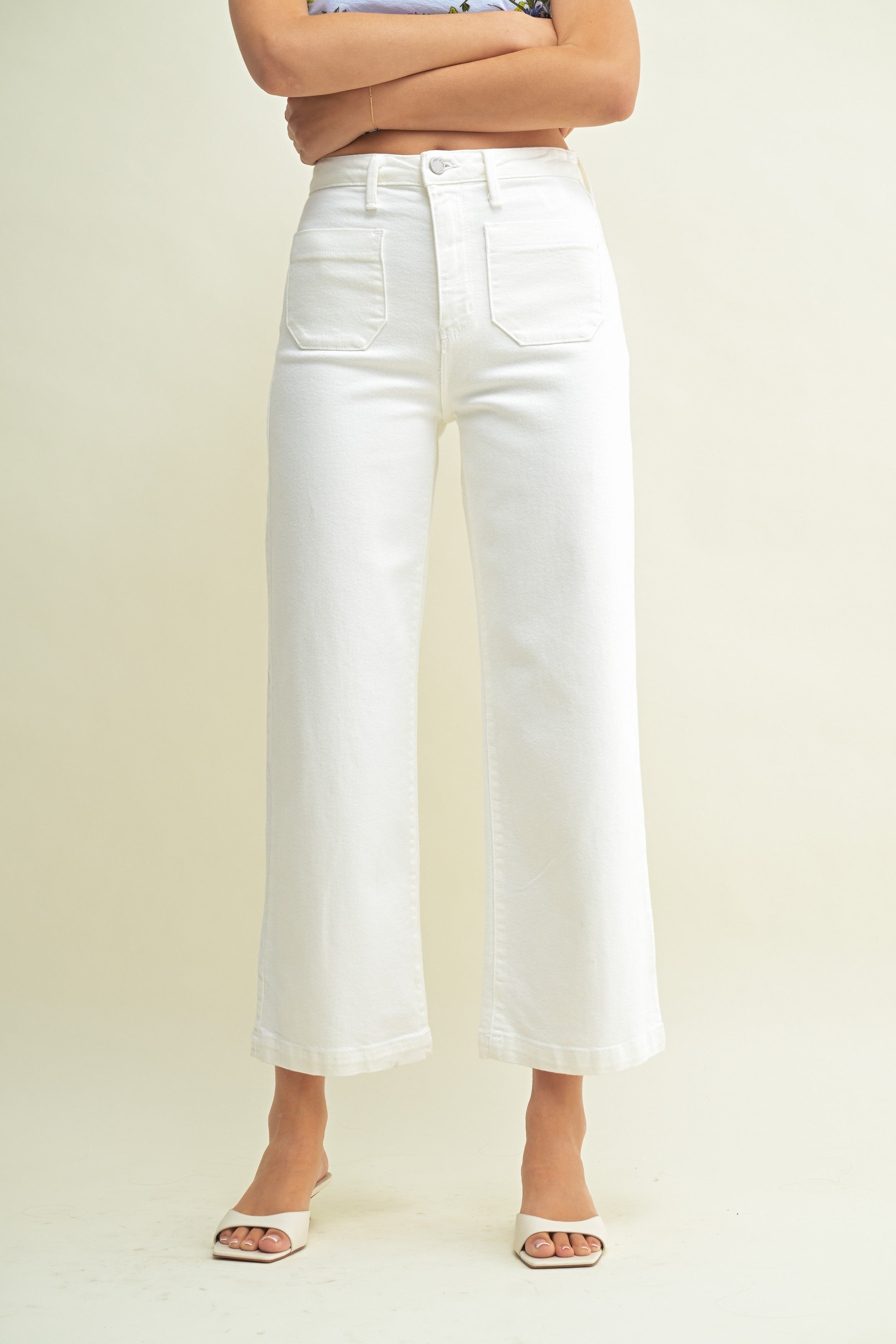 Off White Patch Pocket Wide Leg