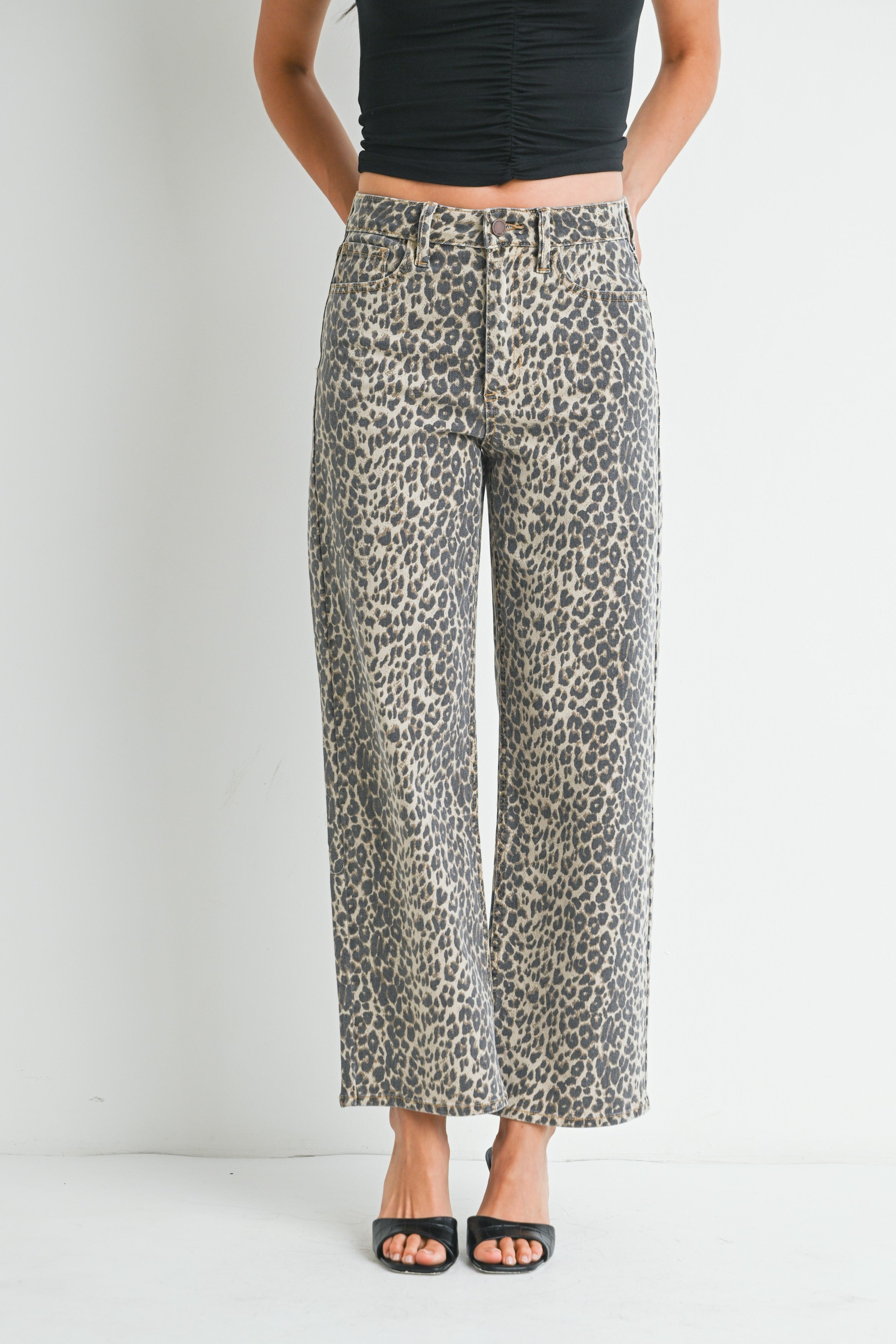 leopard HR Vintage Straight Jeans