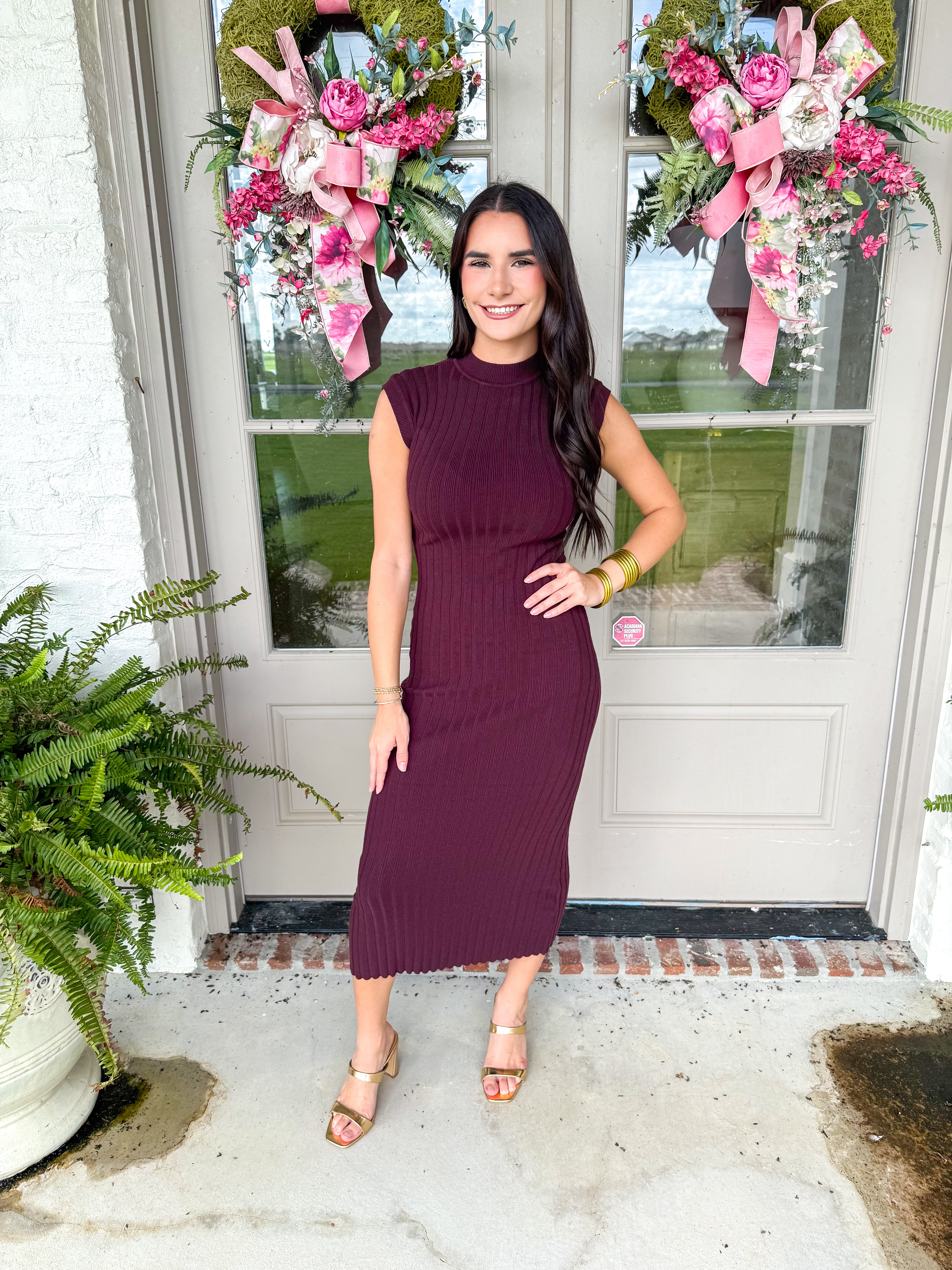 The Mona Mockneck Maxi Burugndy