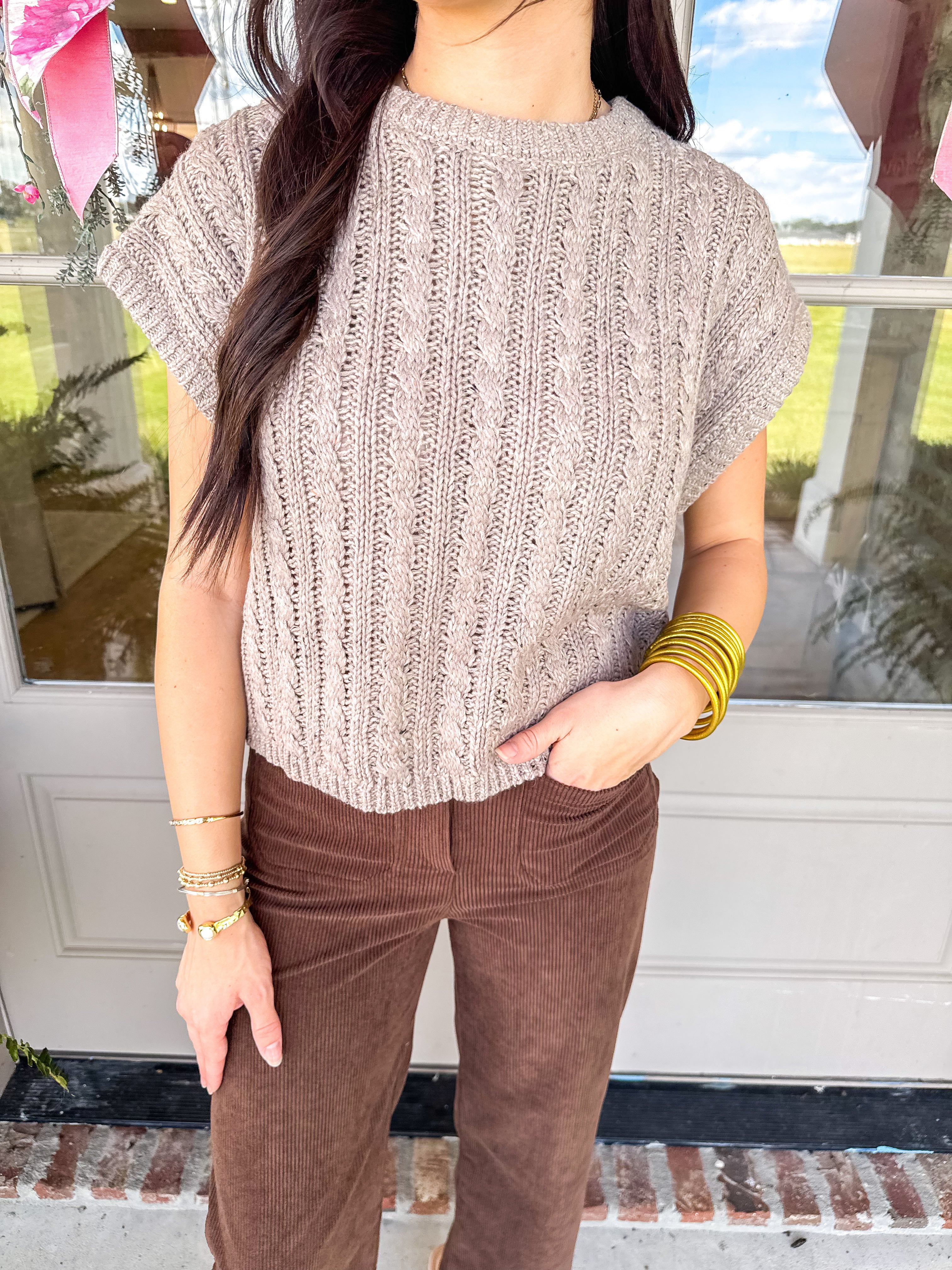 Effortless Cable Knit Sweater Tank
