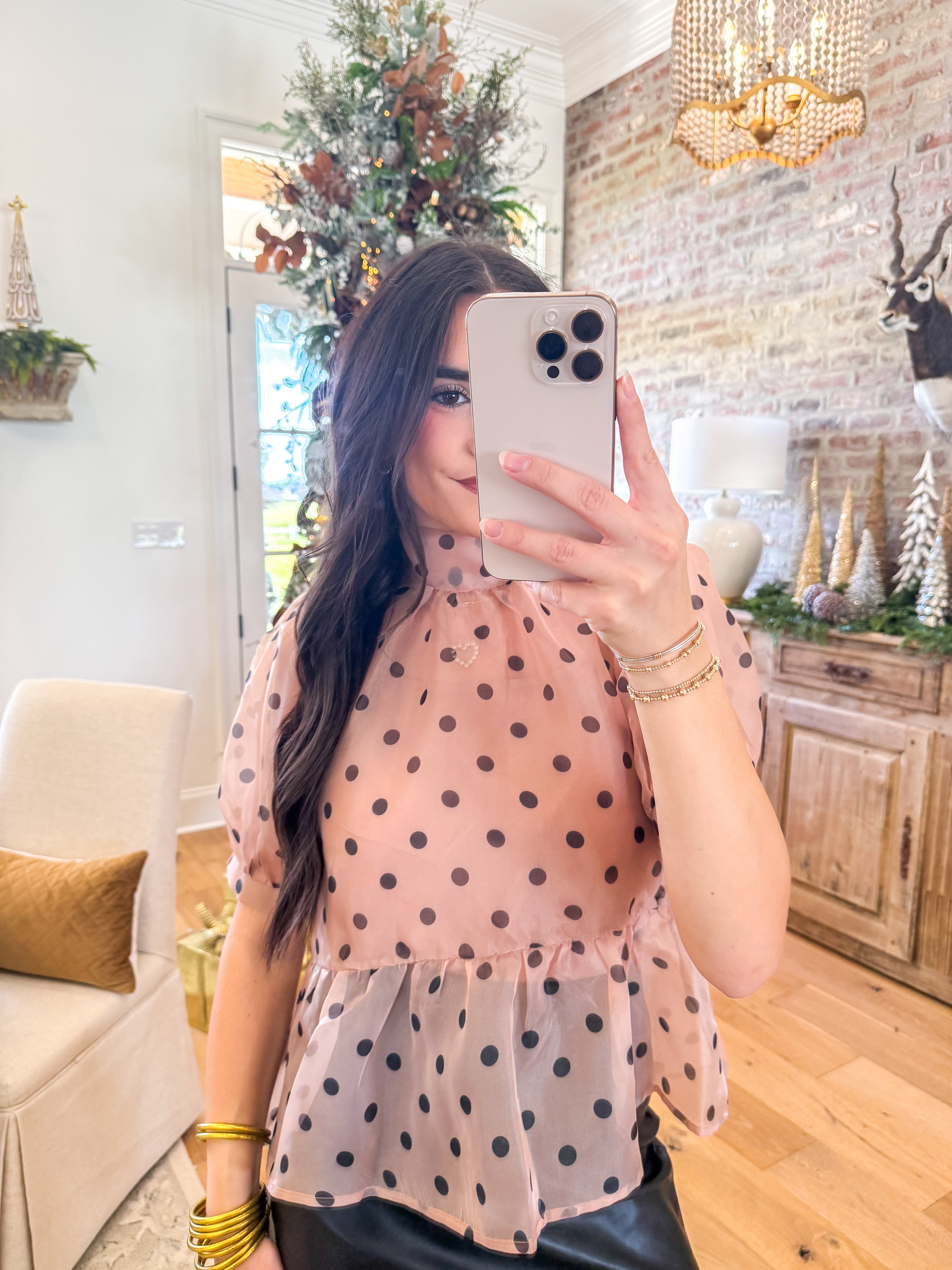 The Dot Darling Peplum Top