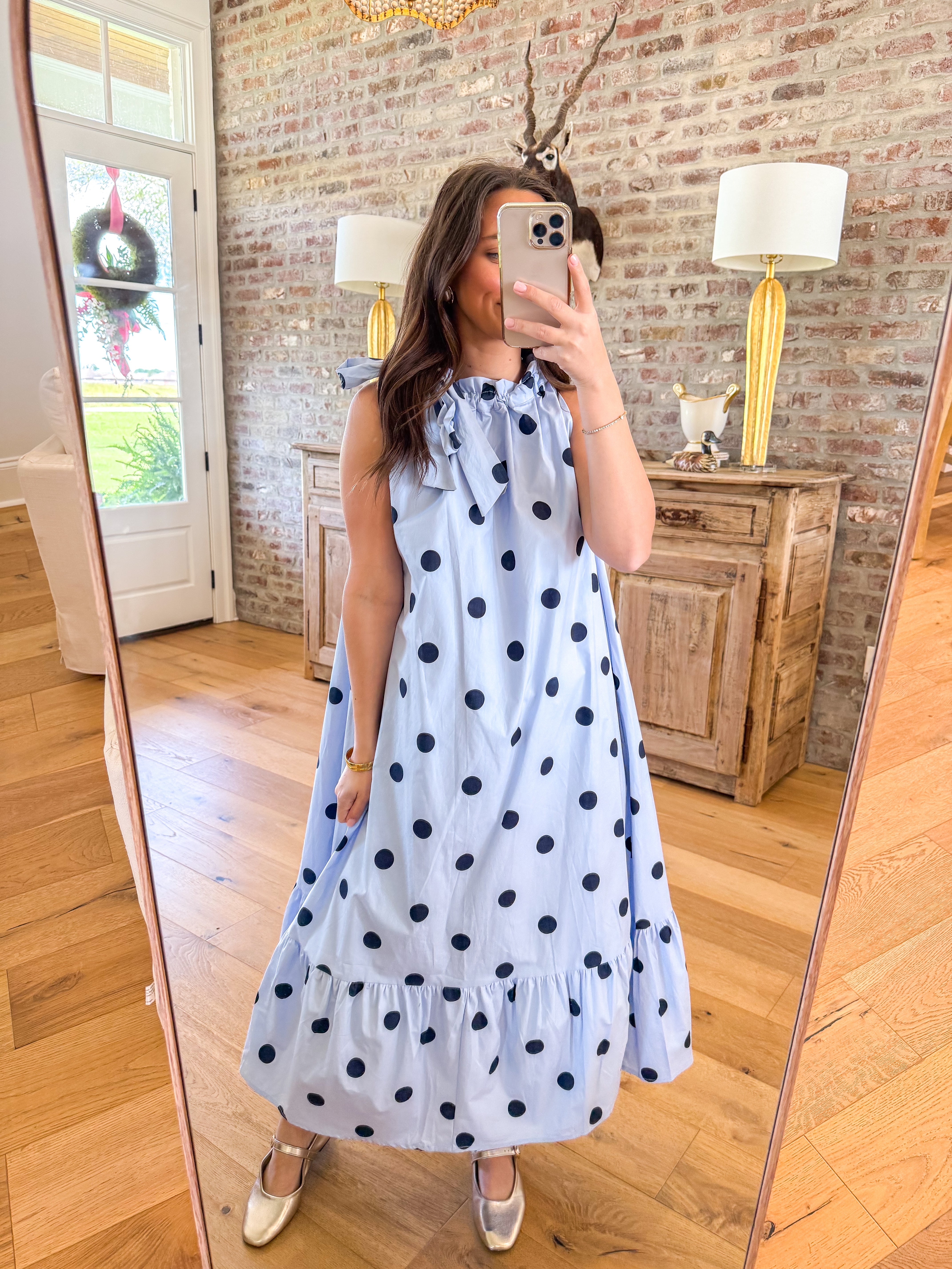 Pretty In Polka Blue Midi
