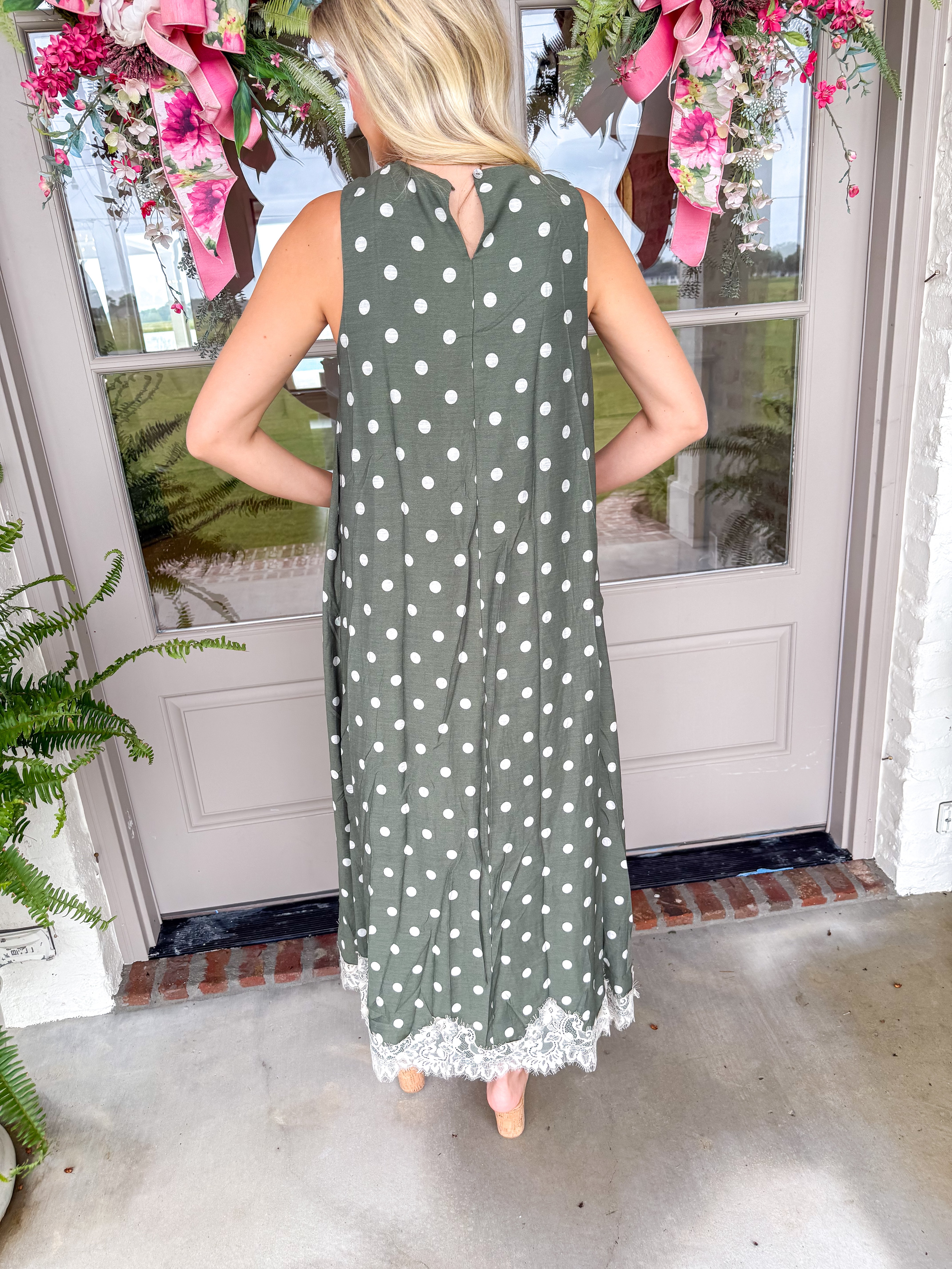 Olive Polka Dot Party Maxi