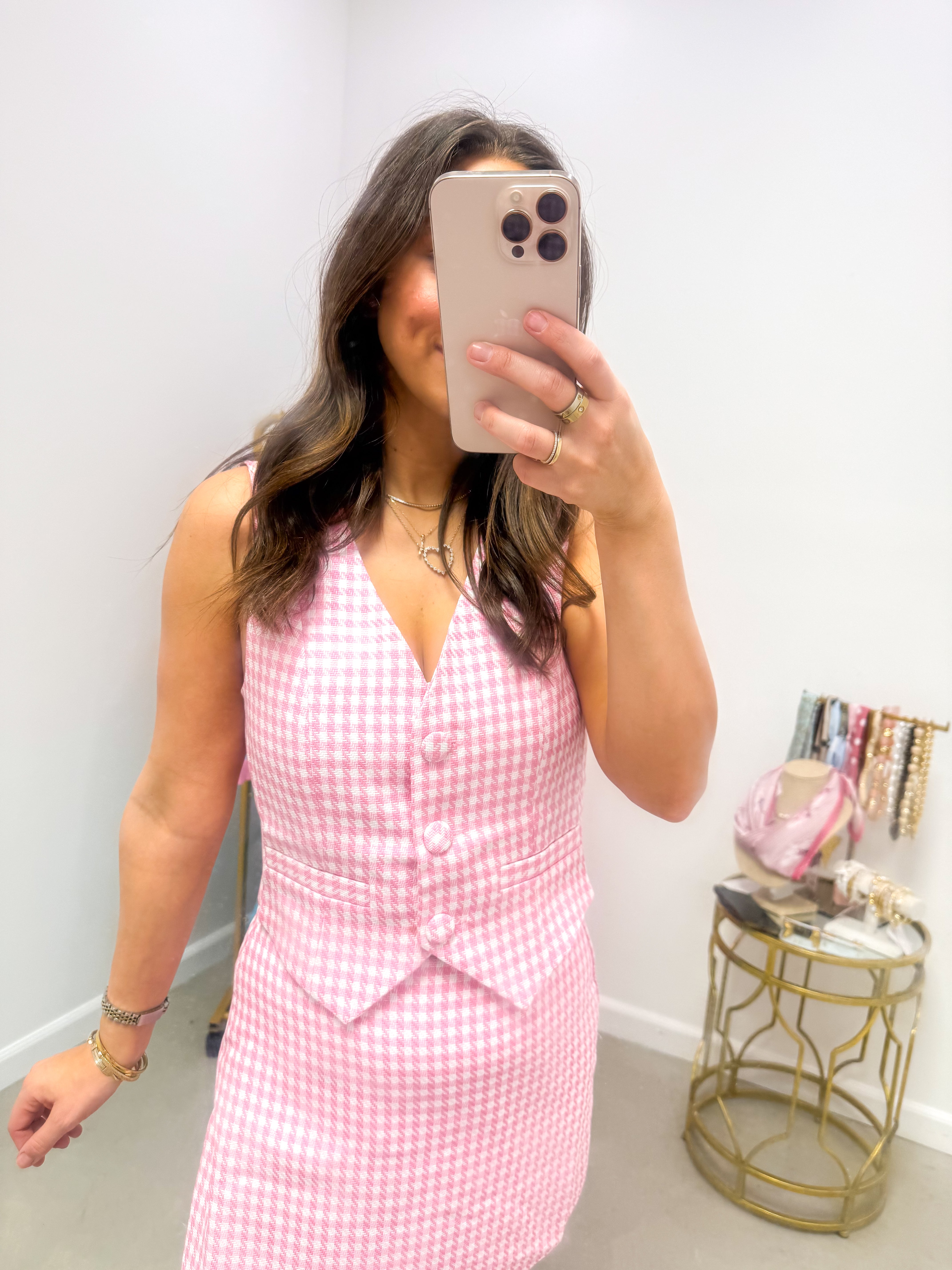 Kassy Checker Chelsea Button Up Vest