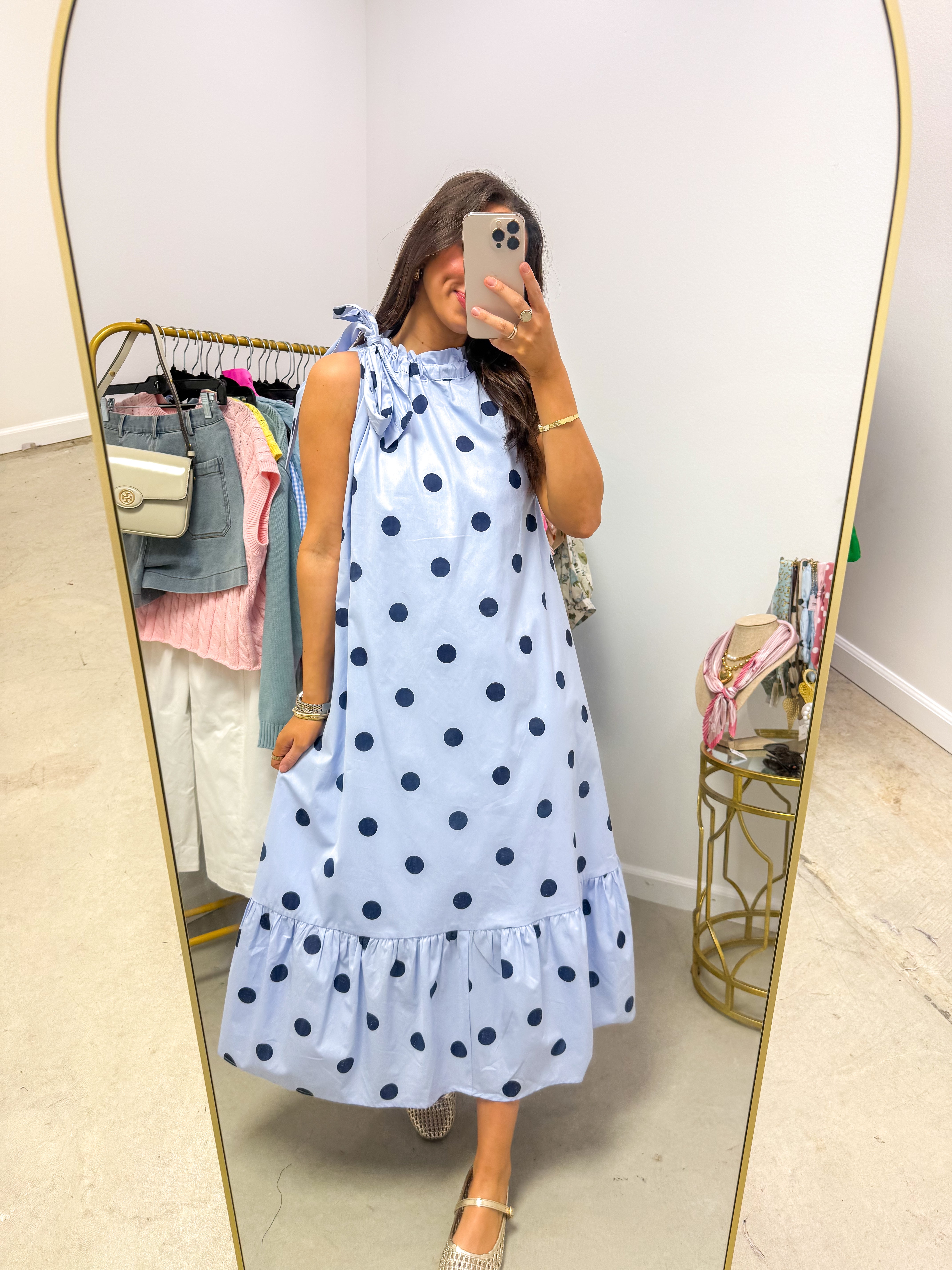 Pretty In Polka Blue Midi