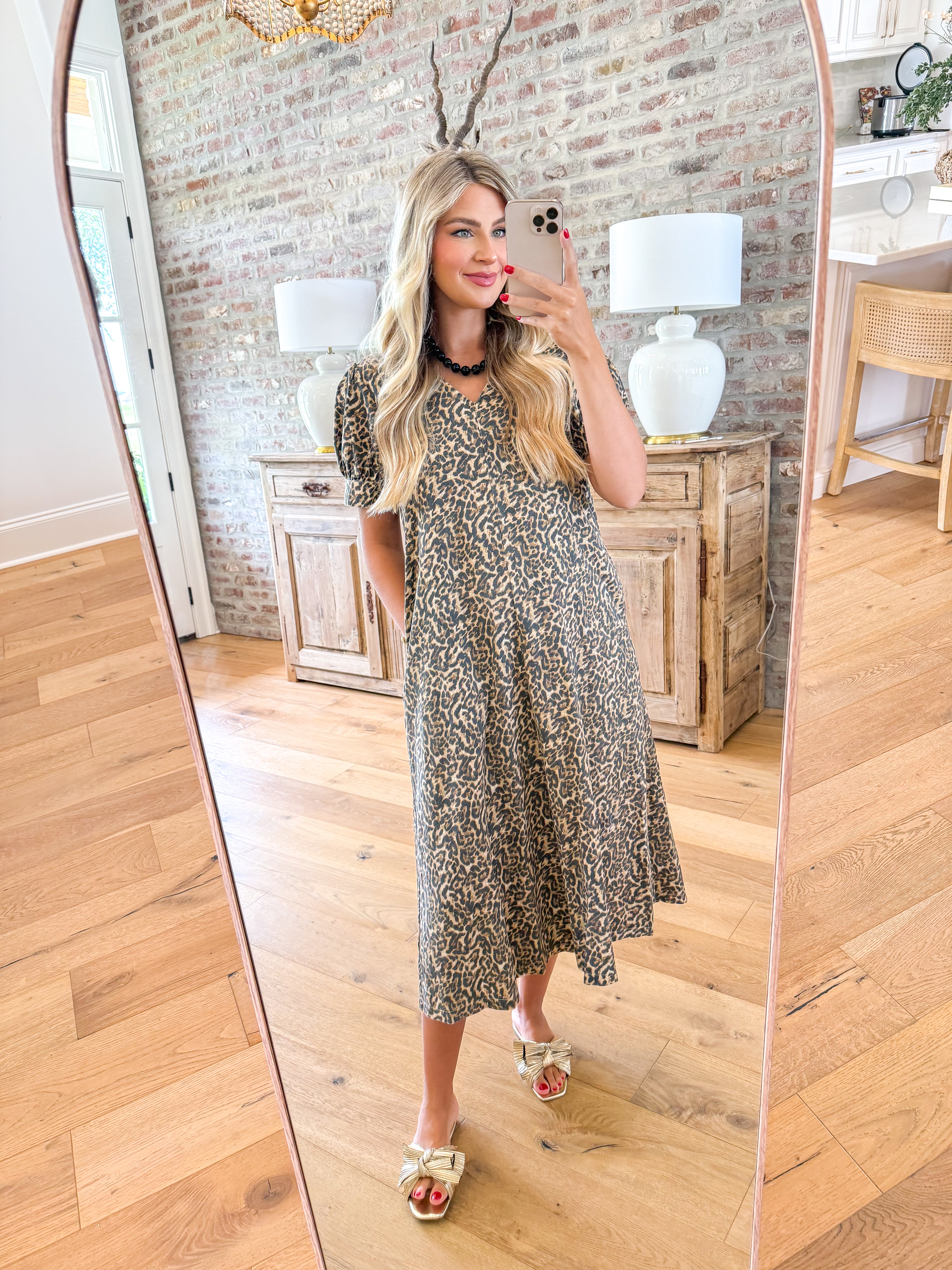 Spotted in Savannah Leopard Midi Dress