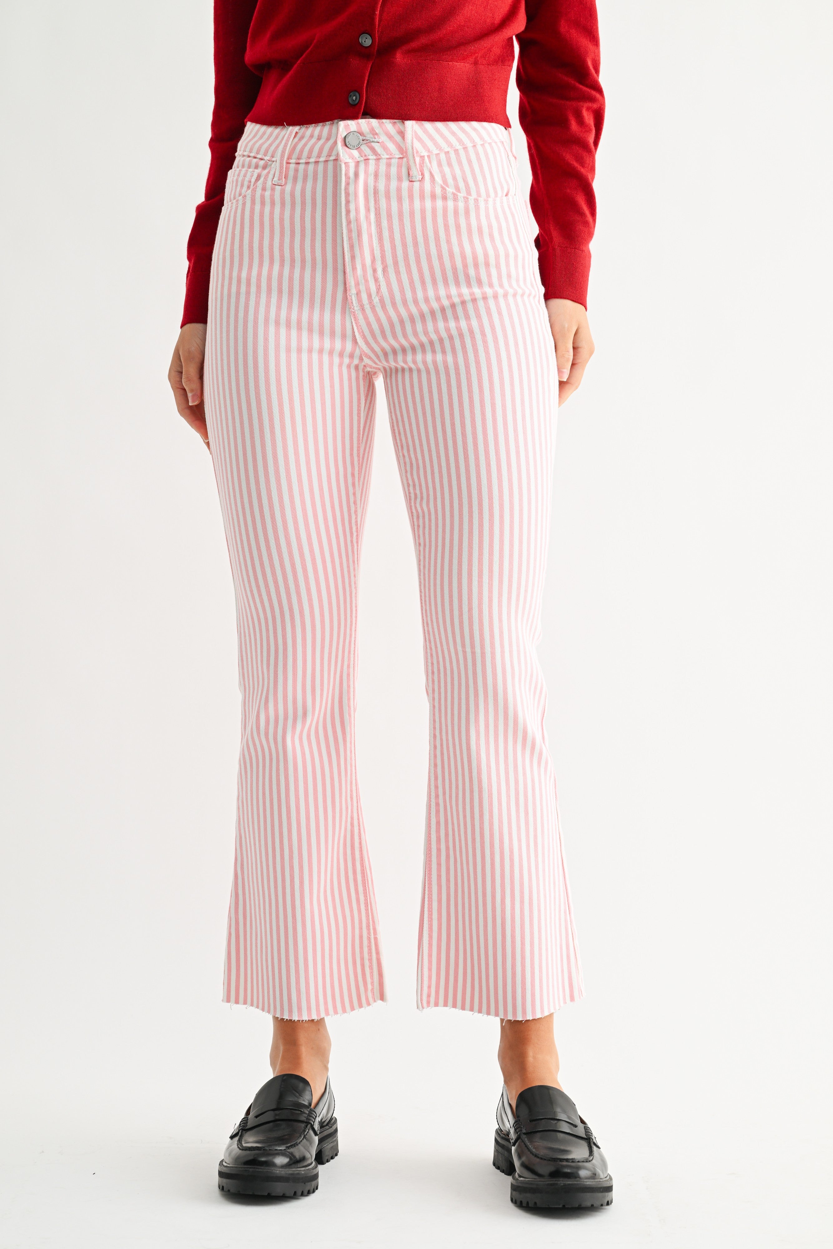 Pink Stripe HR Tonal Crop Flare