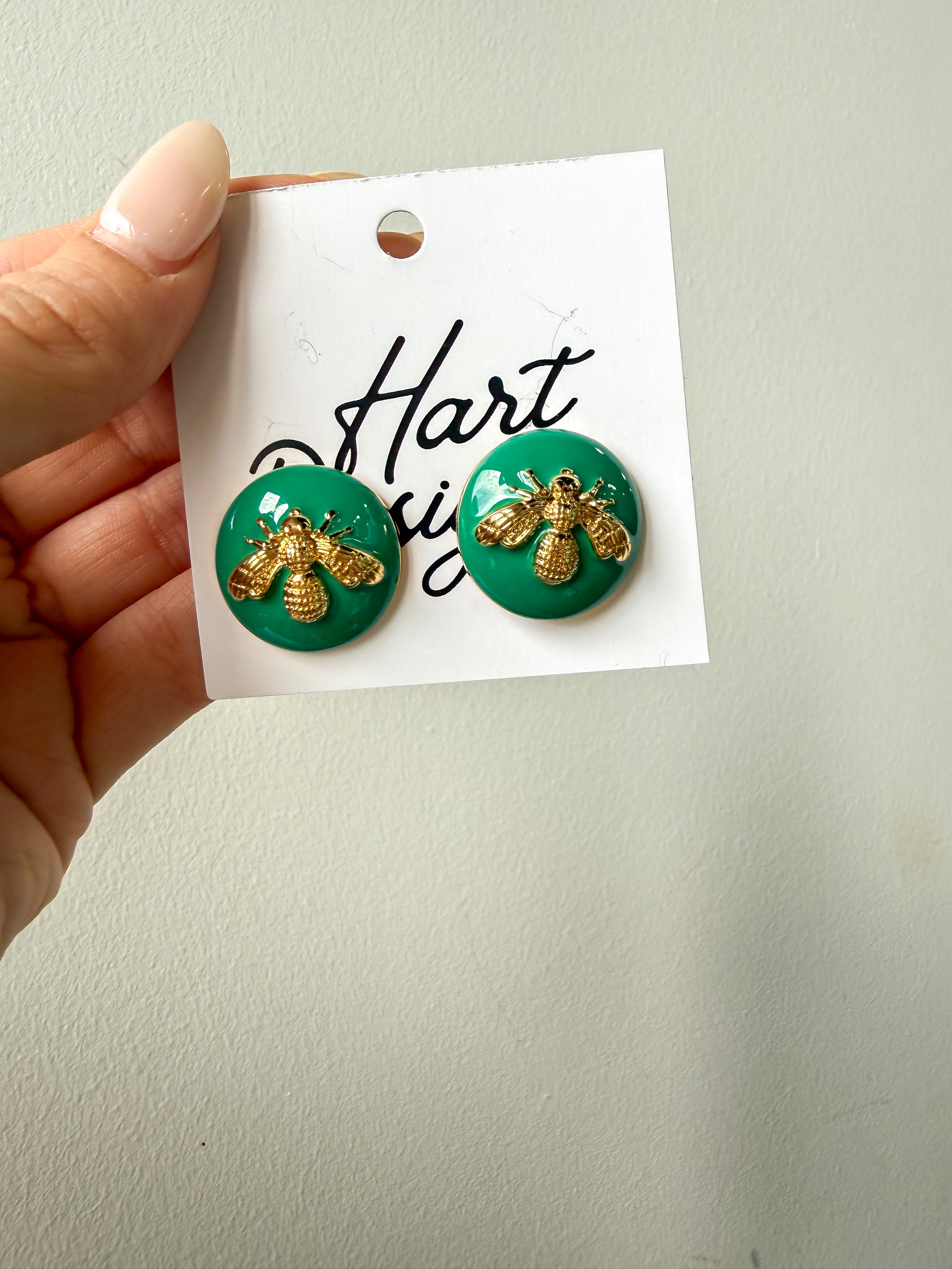 Green Bee Studs