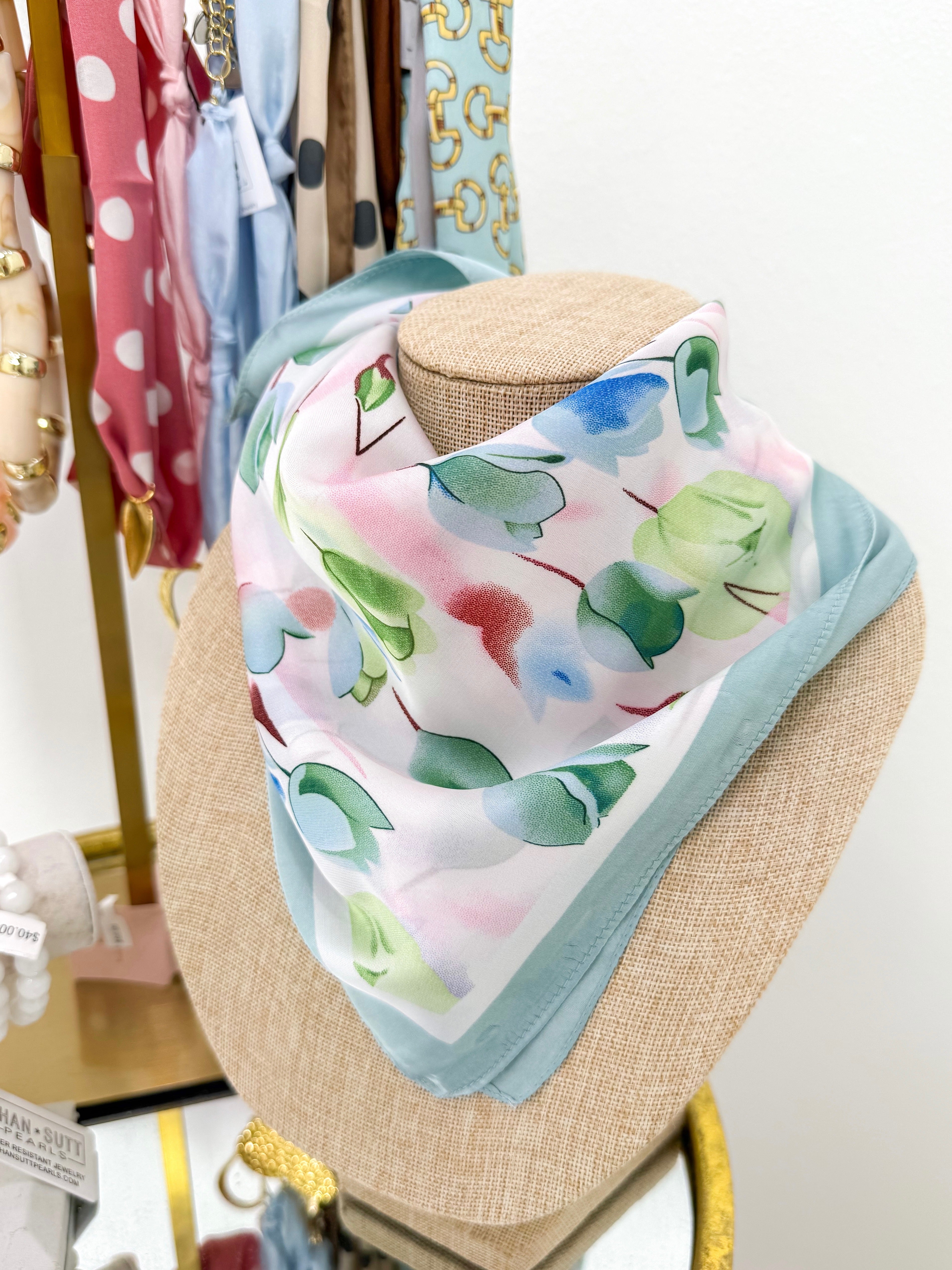 Mint Floral Scarf