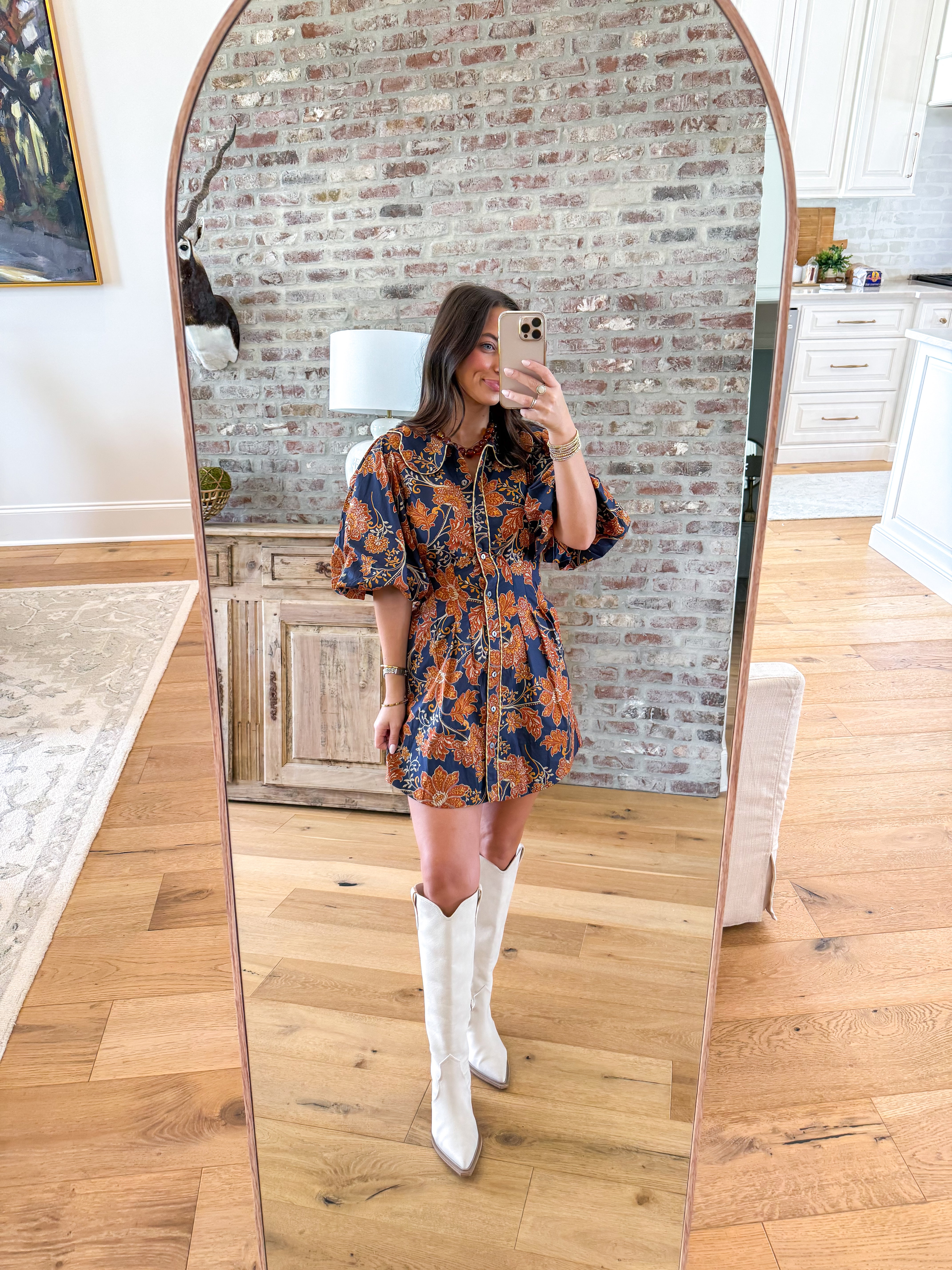 Eliza Floral Puff Sleeve Mini Dress