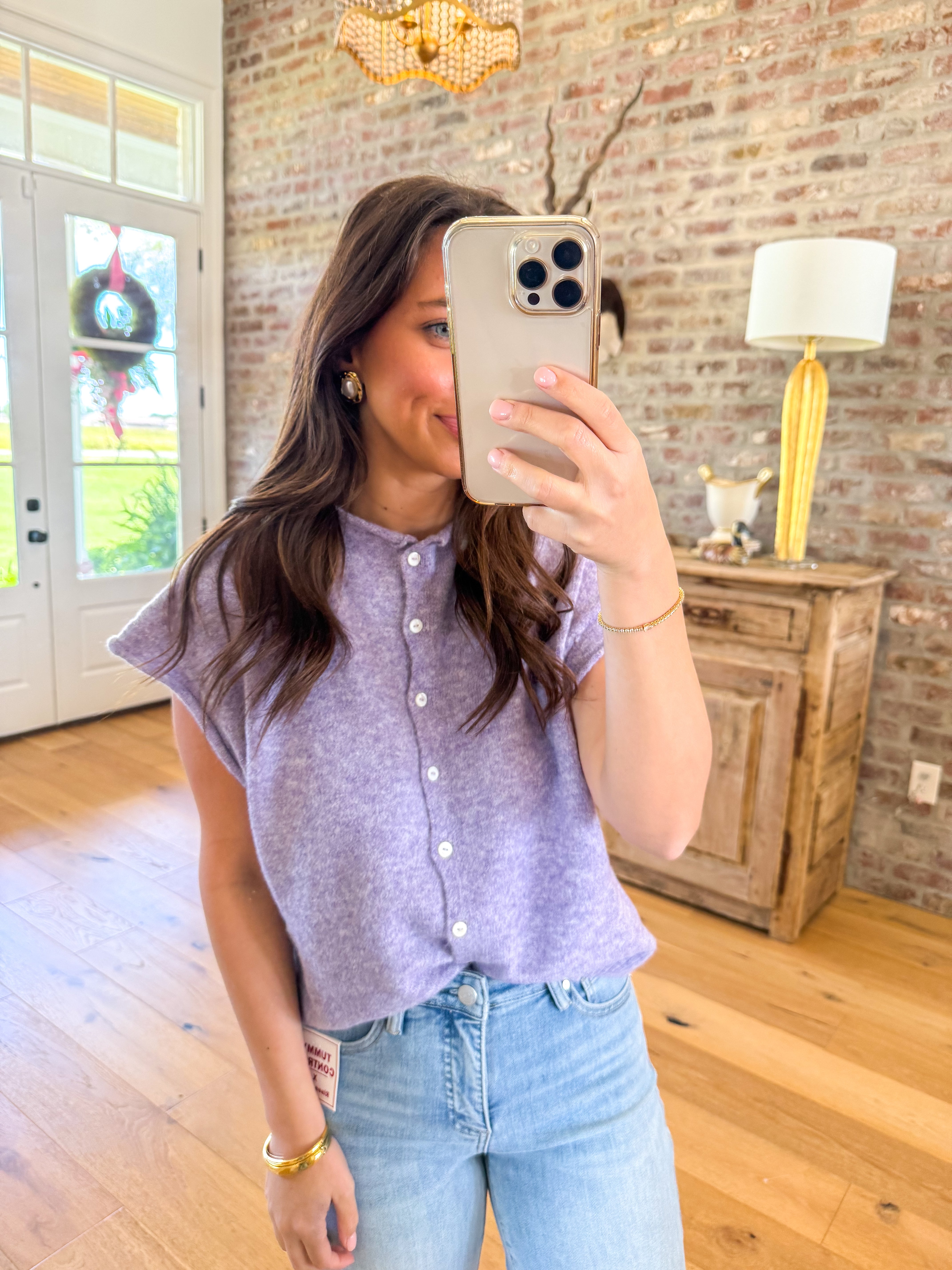 Classic Comfort Cardigan Lavender