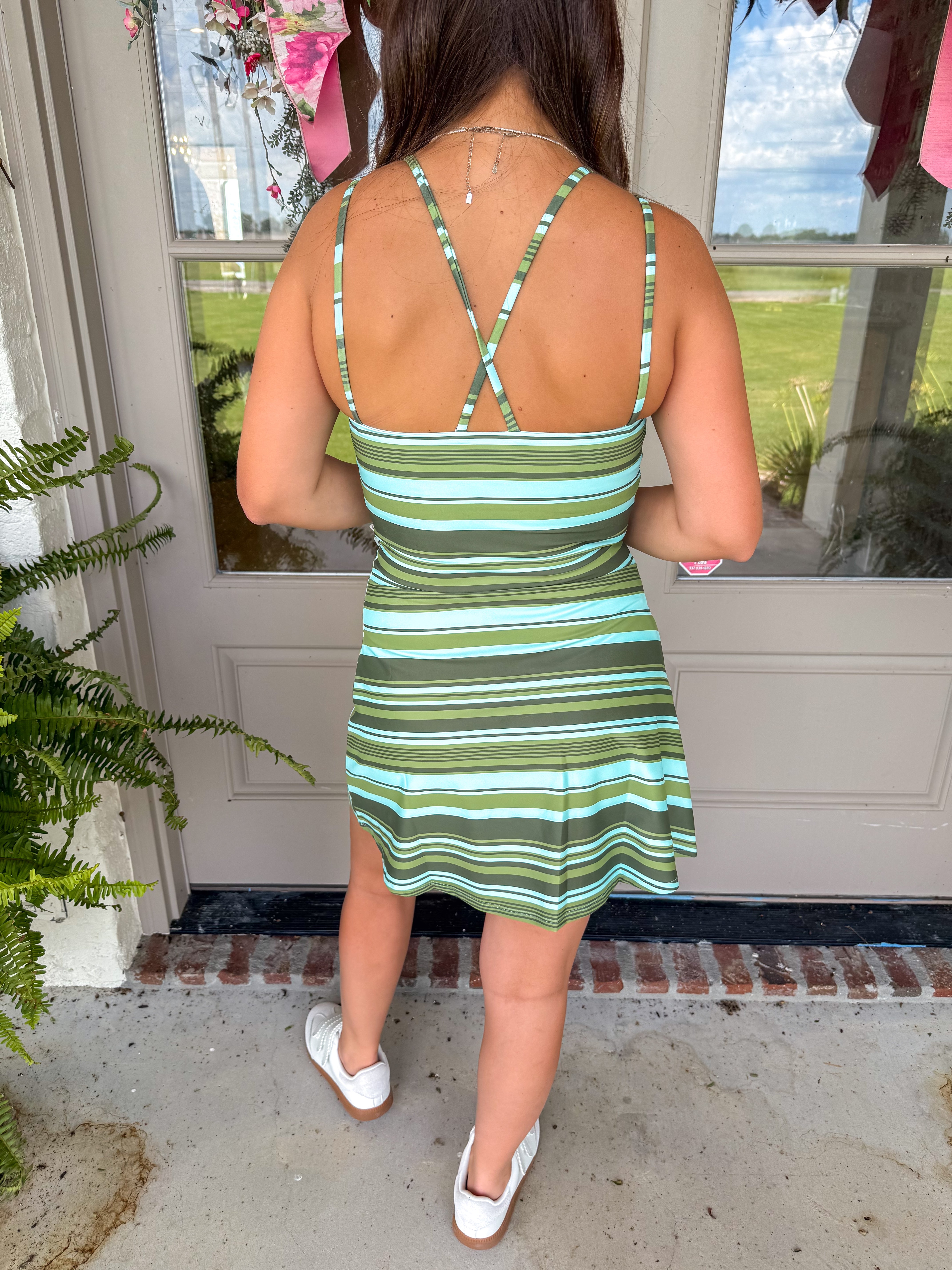 The Sideline Skort Dress Green/Blue