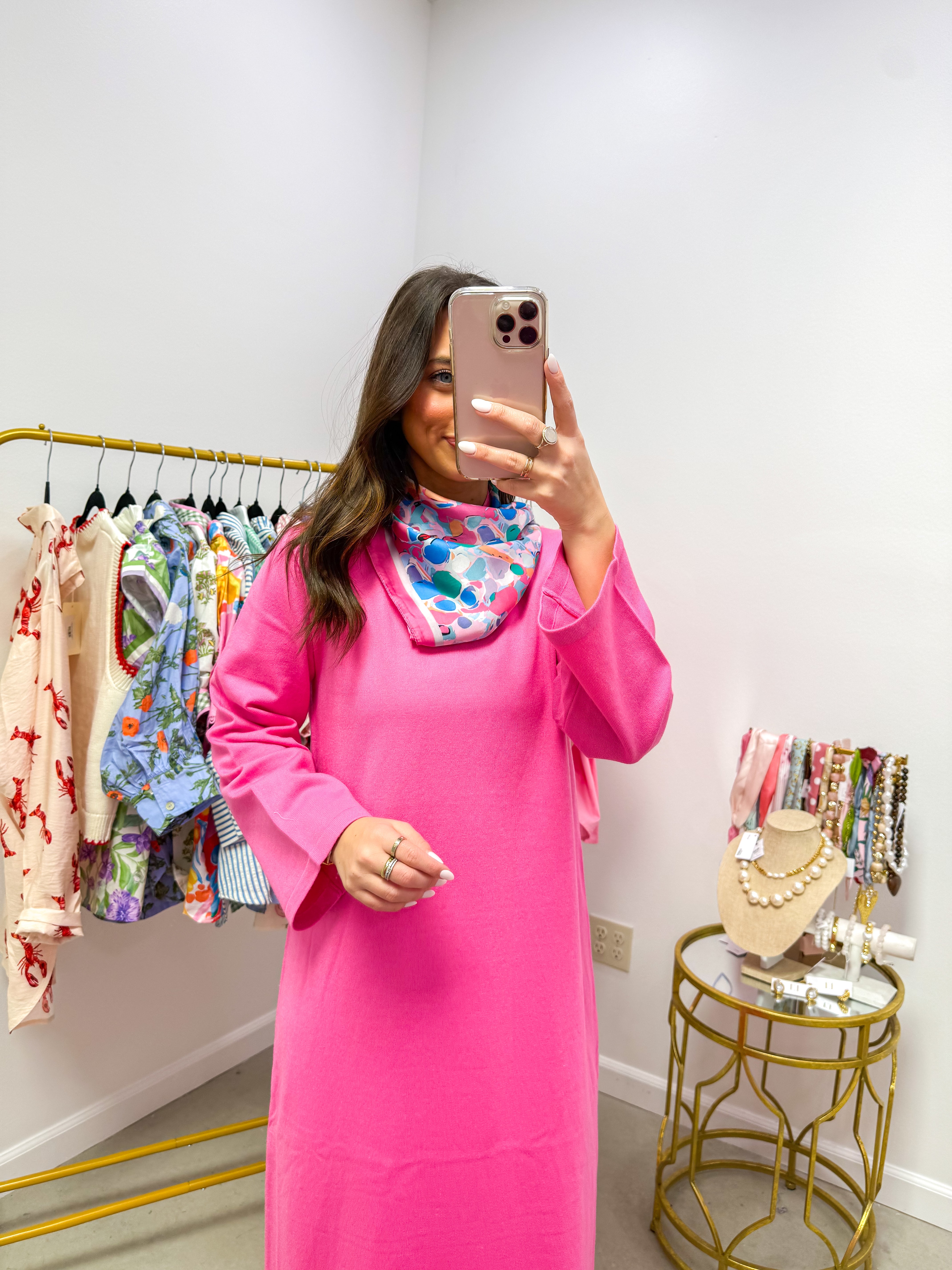 Barbie Pink Knit Midi