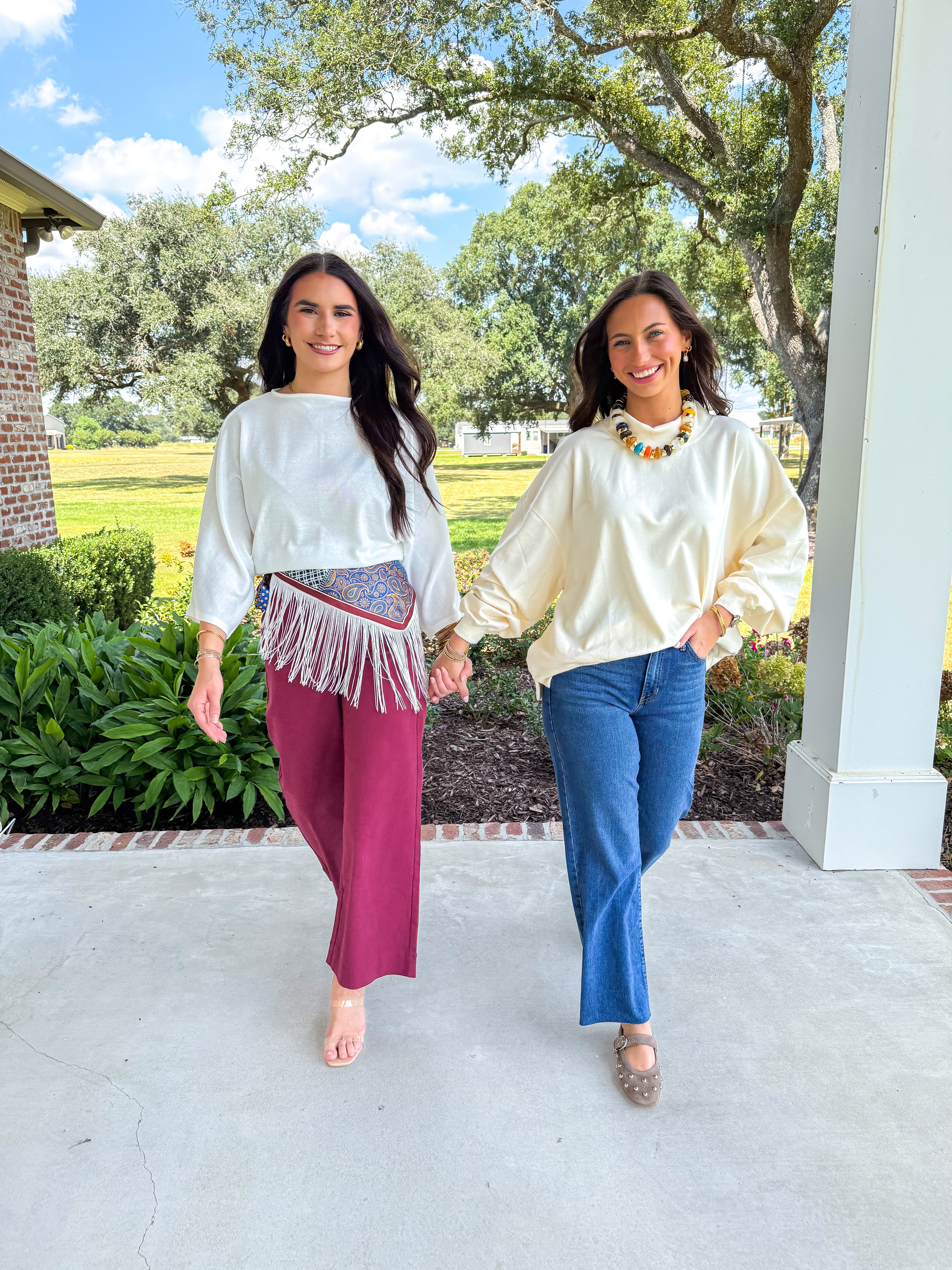 Ivory Dolman Knit Pullover